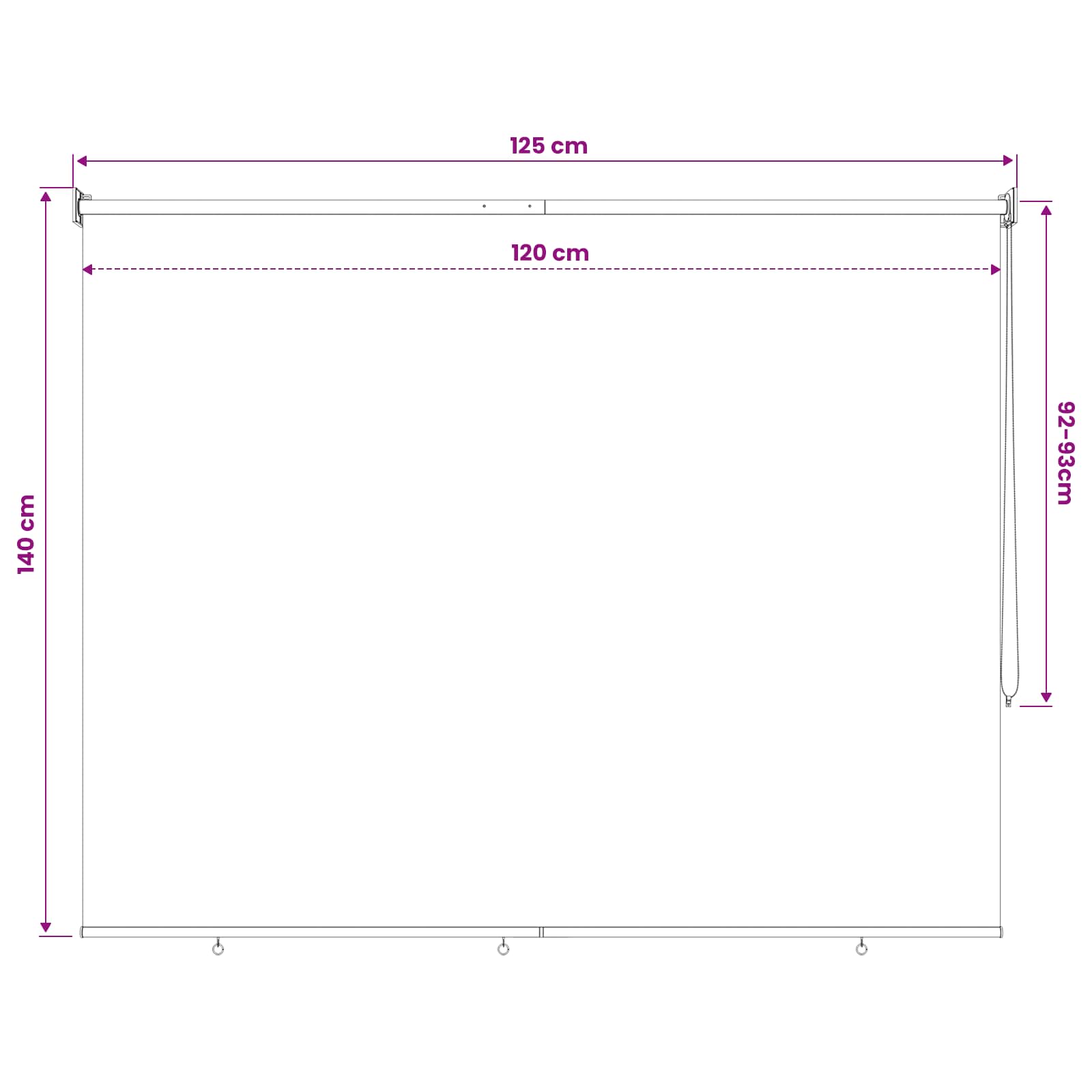 Vanjska roleta 90% blokada UV zraka Sivosmeđa 120 x 140 cm HDPE