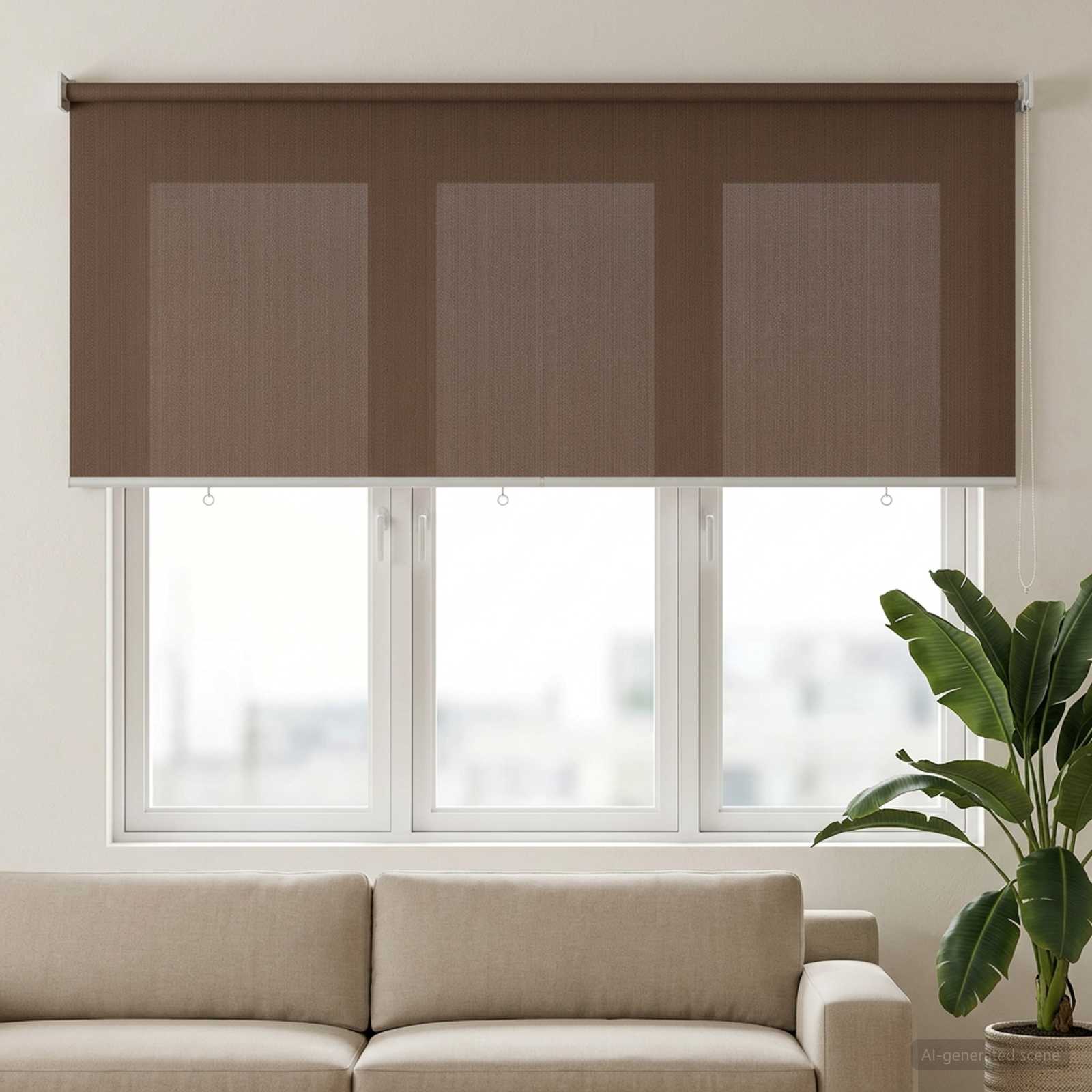 Vanjska roleta 90% blokada UV zraka Sivosmeđa 140 x 140 cm HDPE