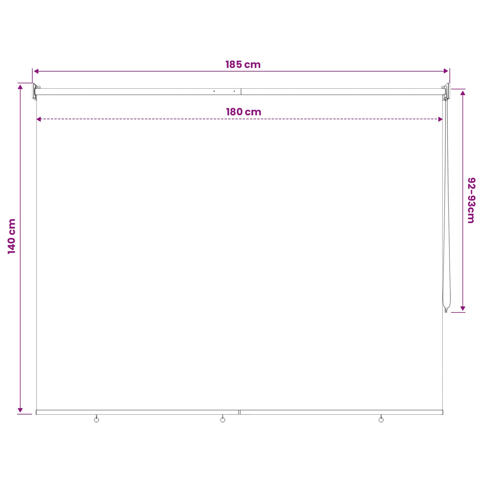 Vanjska roleta 90% blokada UV zraka Sivosmeđa 180 x 140 cm HDPE