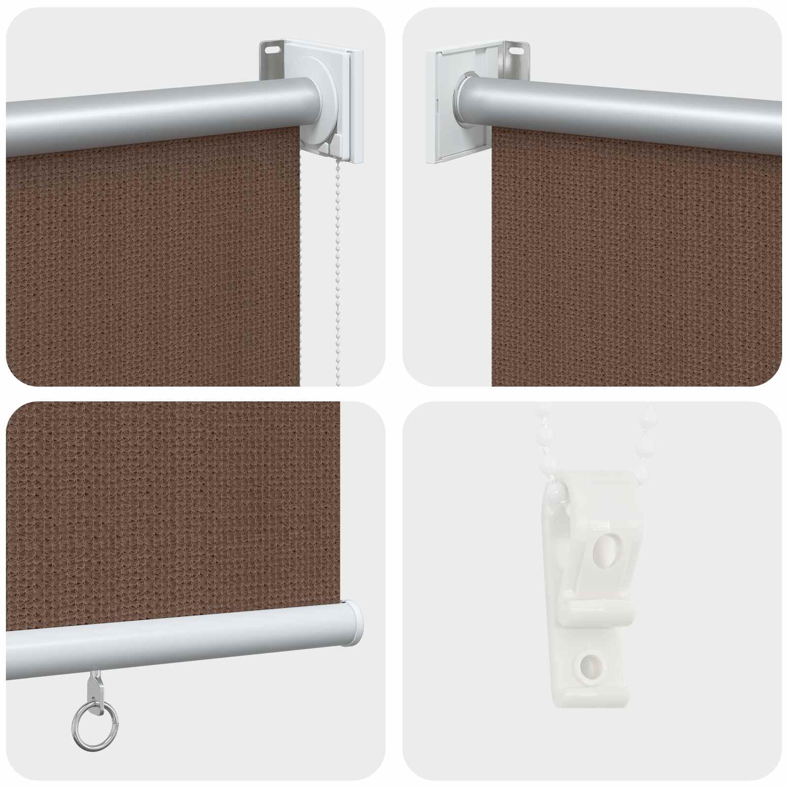 Vanjska roleta 90% blokada UV zraka Sivosmeđa 120 x 230 cm HDPE