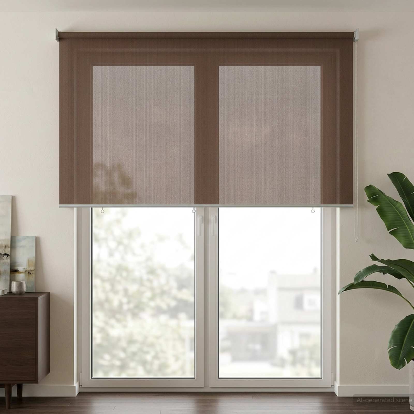 Vanjska roleta 90% blokada UV zraka Sivosmeđa 160 x 230 cm HDPE