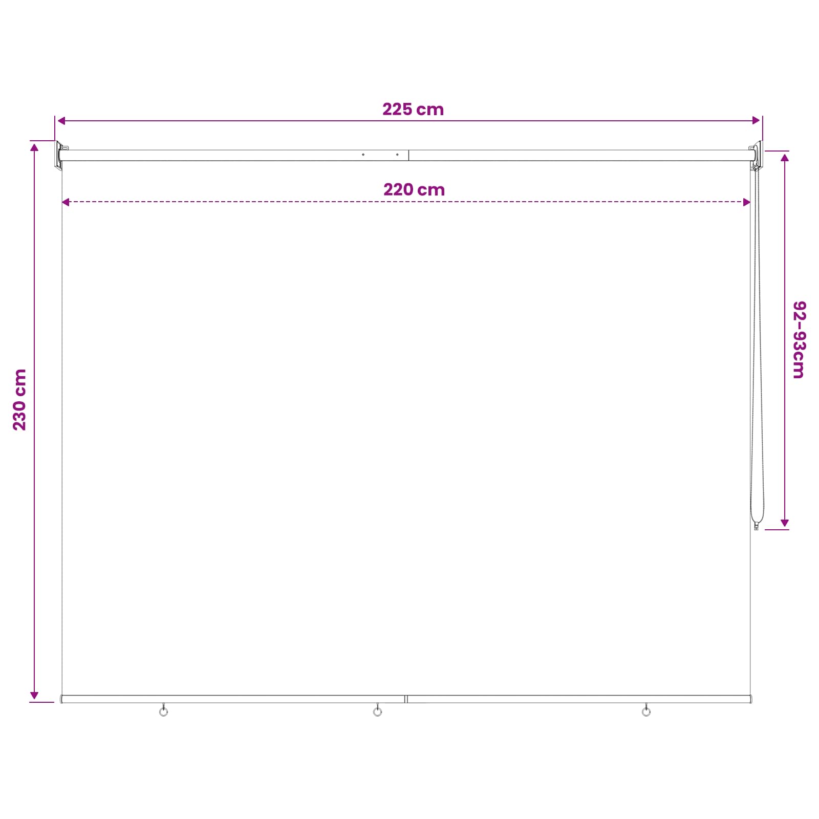 Vanjska roleta 90% blokada UV zraka Sivosmeđa 220 x 230 cm HDPE