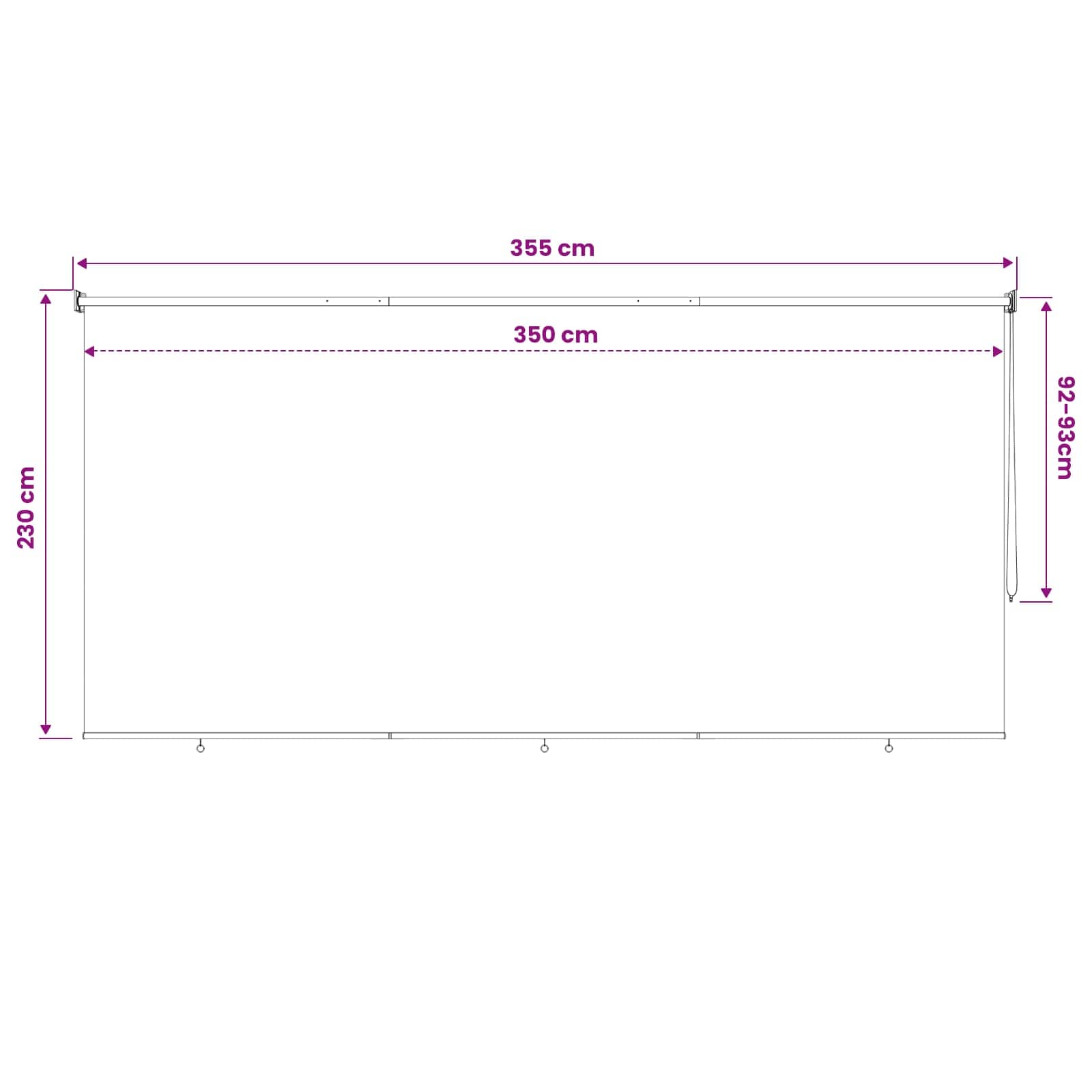 Vanjska roleta 90% blokada UV zraka Sivosmeđa 350 x 230 cm HDPE