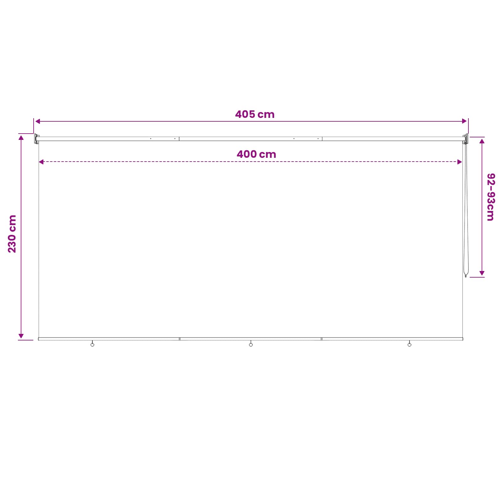 Vanjska roleta 90% blokada UV zraka Sivosmeđa 400 x 230 cm HDPE