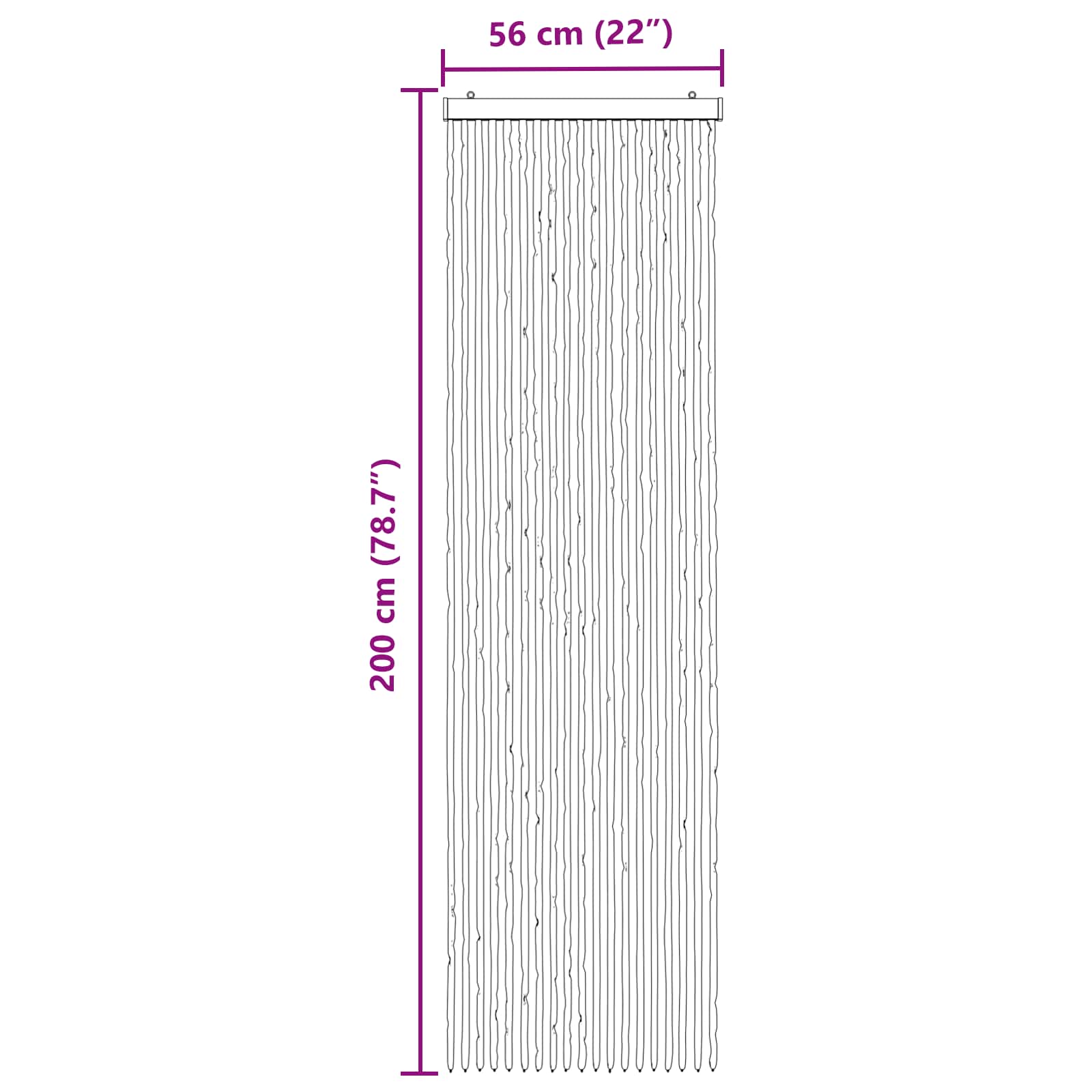 Zavjesa protiv insekata Chenille Tamno smeđa i bež 56 x 200 cm