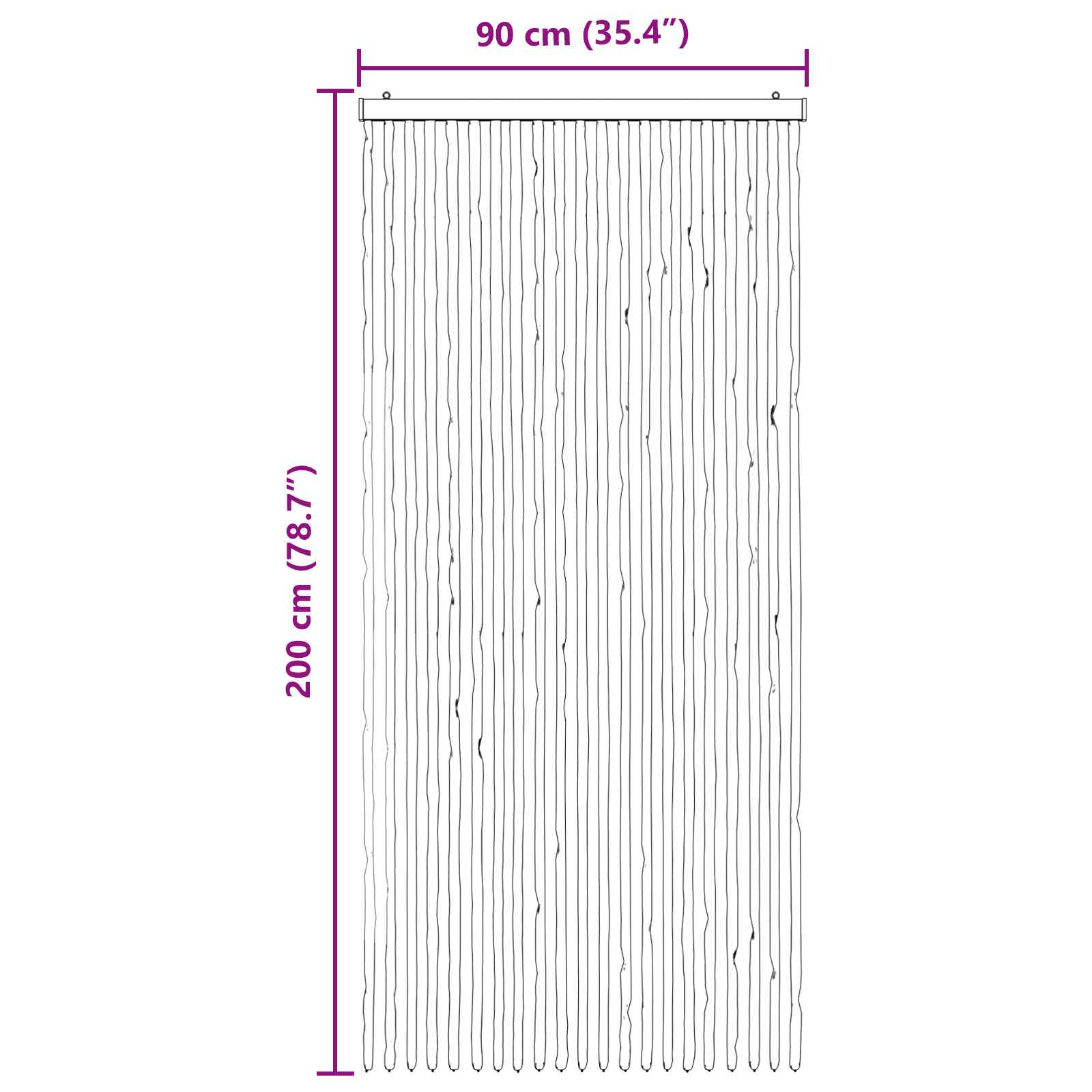 Zavjesa protiv insekata Chenille Tamno smeđa i bež 90 x 200 cm
