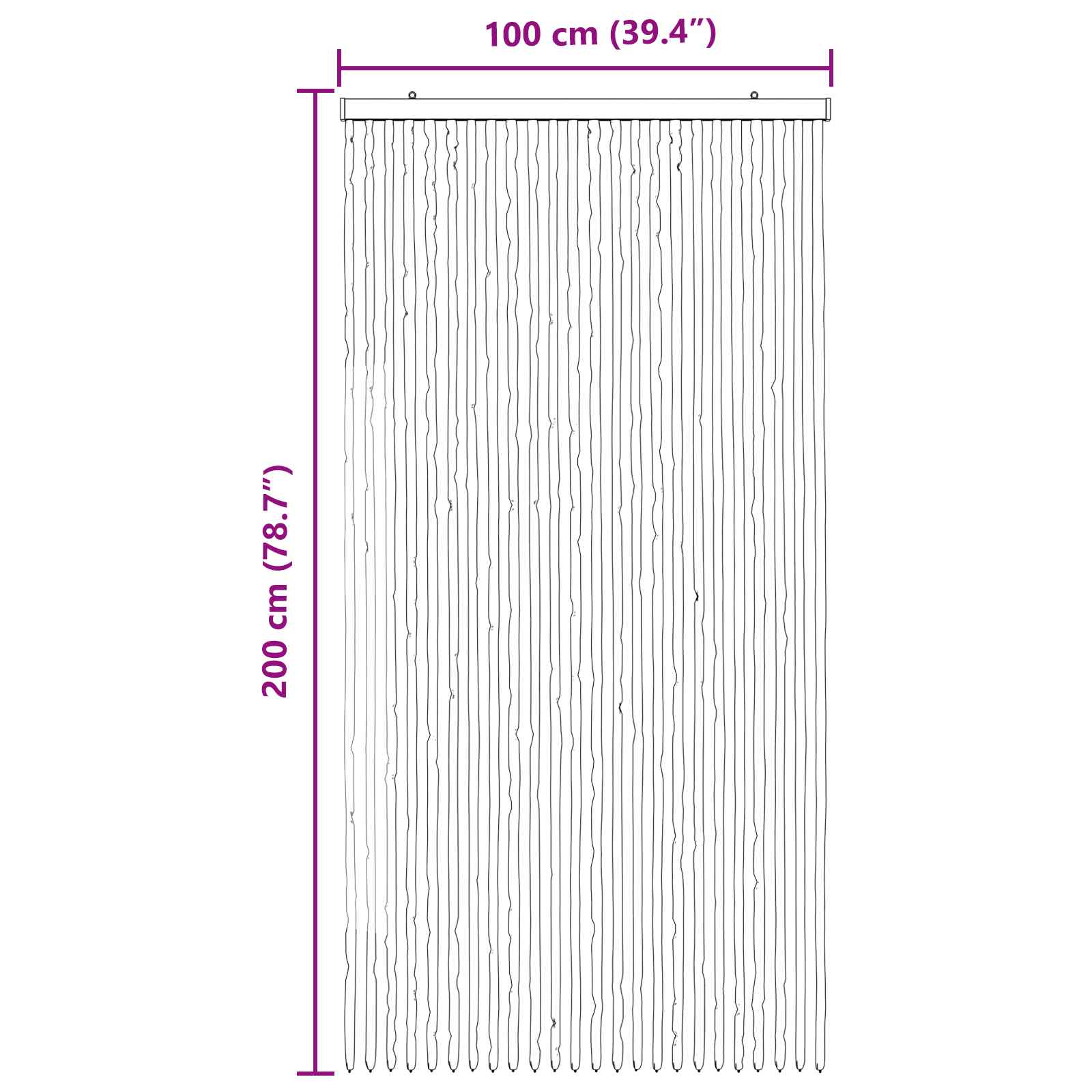Zavjesa protiv insekata Chenille Siva i bijela 100 x 200 cm