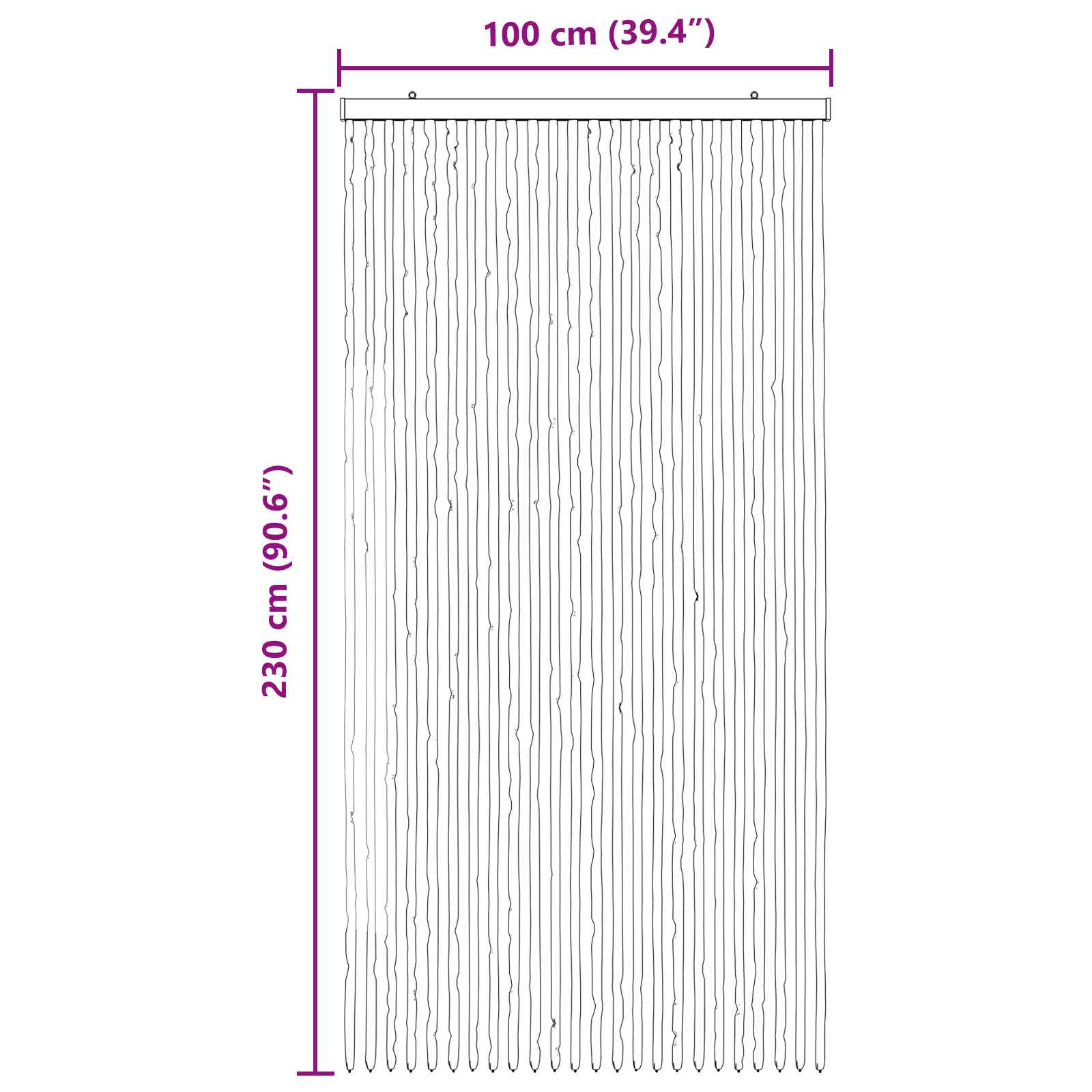 Zavjesa protiv insekata Chenille Siva i bež 100 x 230 cm