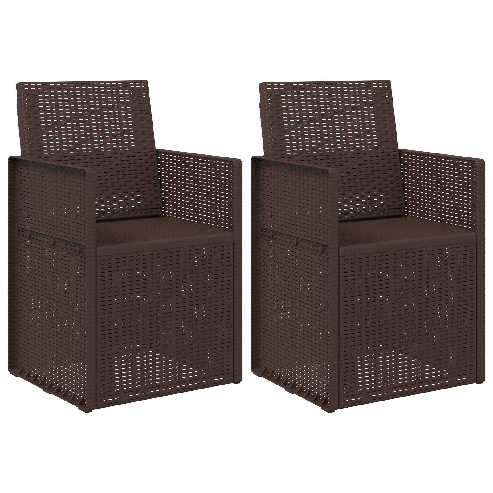 Vrtne stolice za blagovanje 2 pcs Smeđa PP