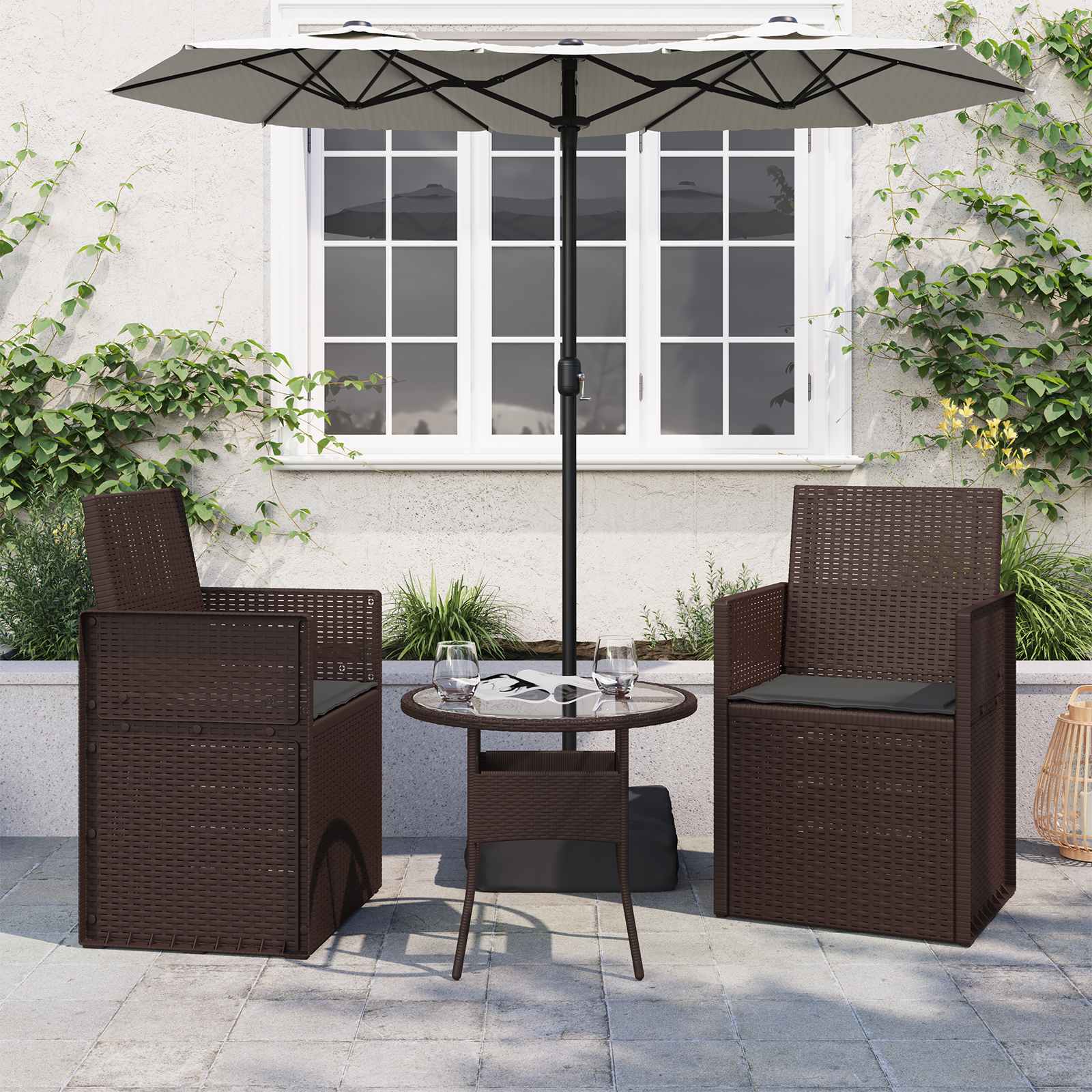 Jastučići za sjedenje 2 pcs Antracit 47 x 36 x 2 cm Poliester