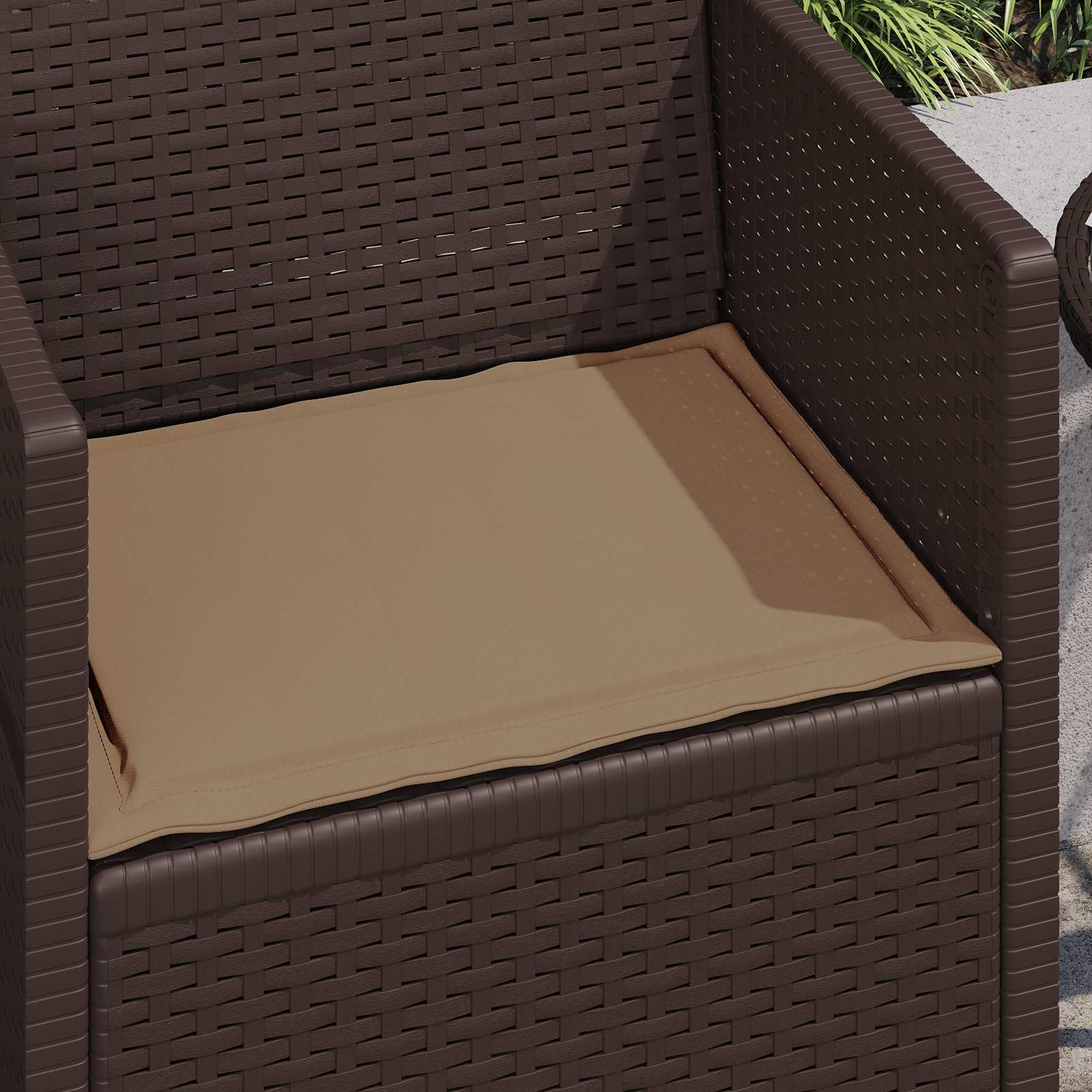 Jastučići za sjedenje 4 pcs Sivosmeđa 47 x 36 x 2 cm Poliester