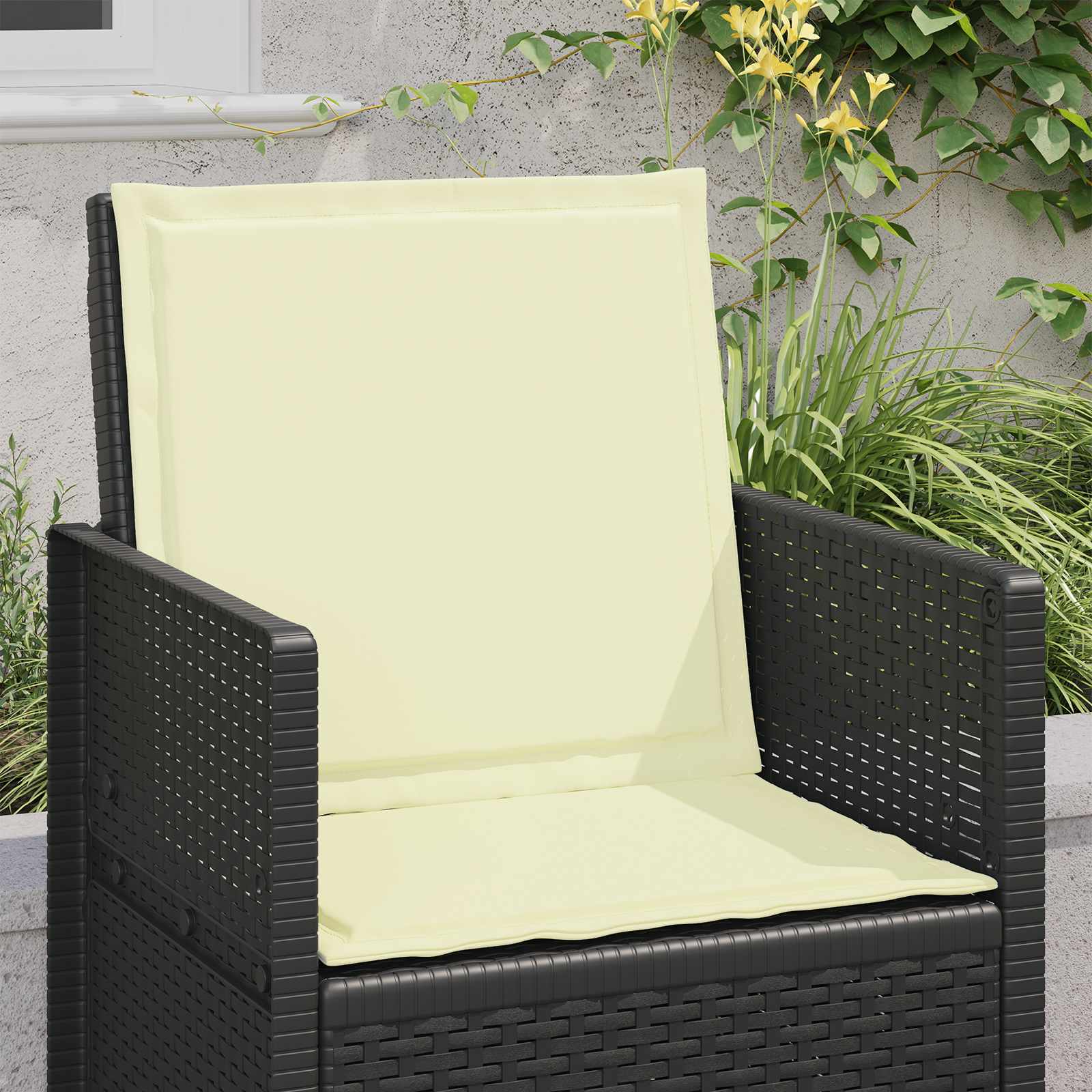 Jastučići za sjedenje i leđa 4 pcs Krem 47 x 45 x 2 cm