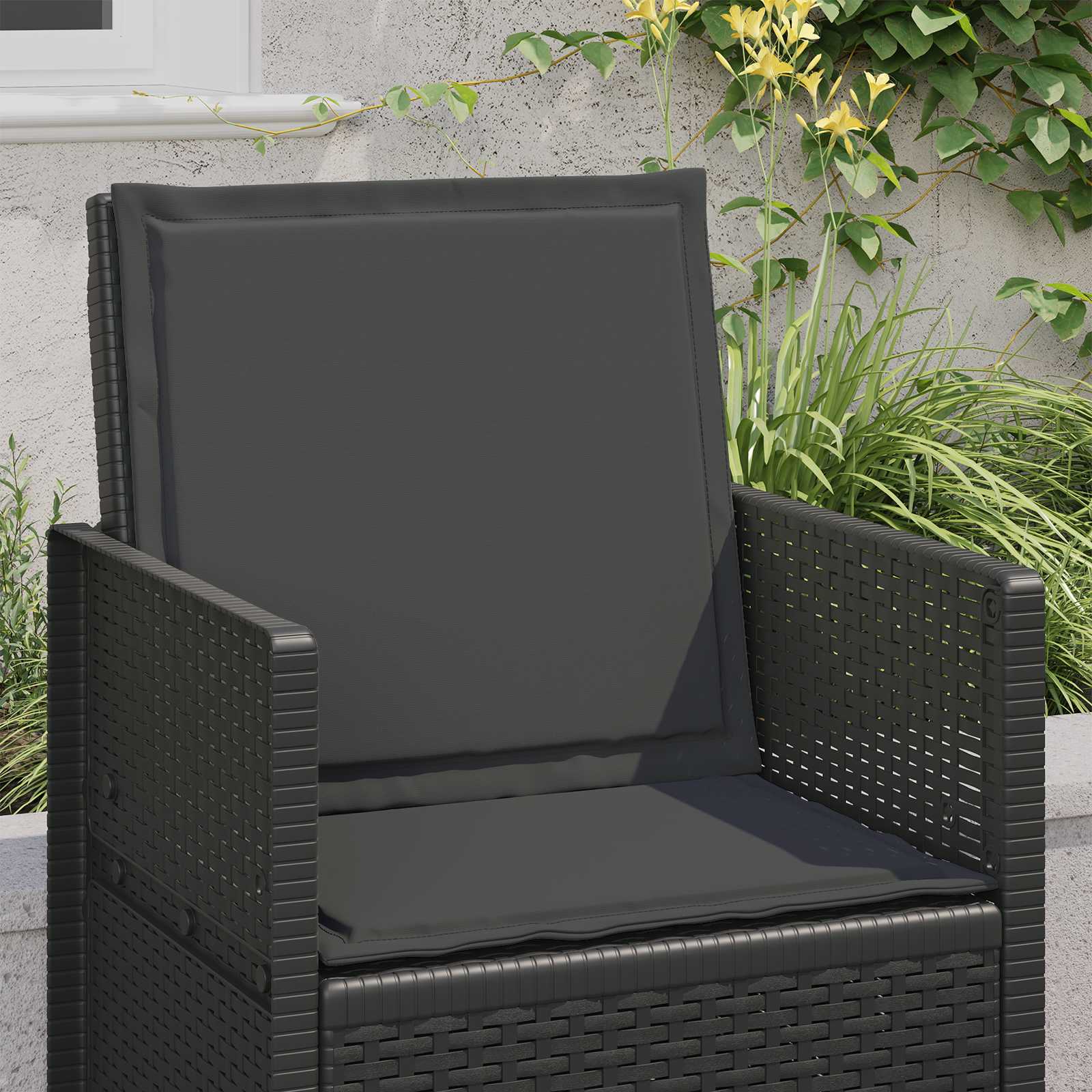 Jastučići za sjedenje i leđa 4 pcs Antracit 47 x 45 x 2 cm