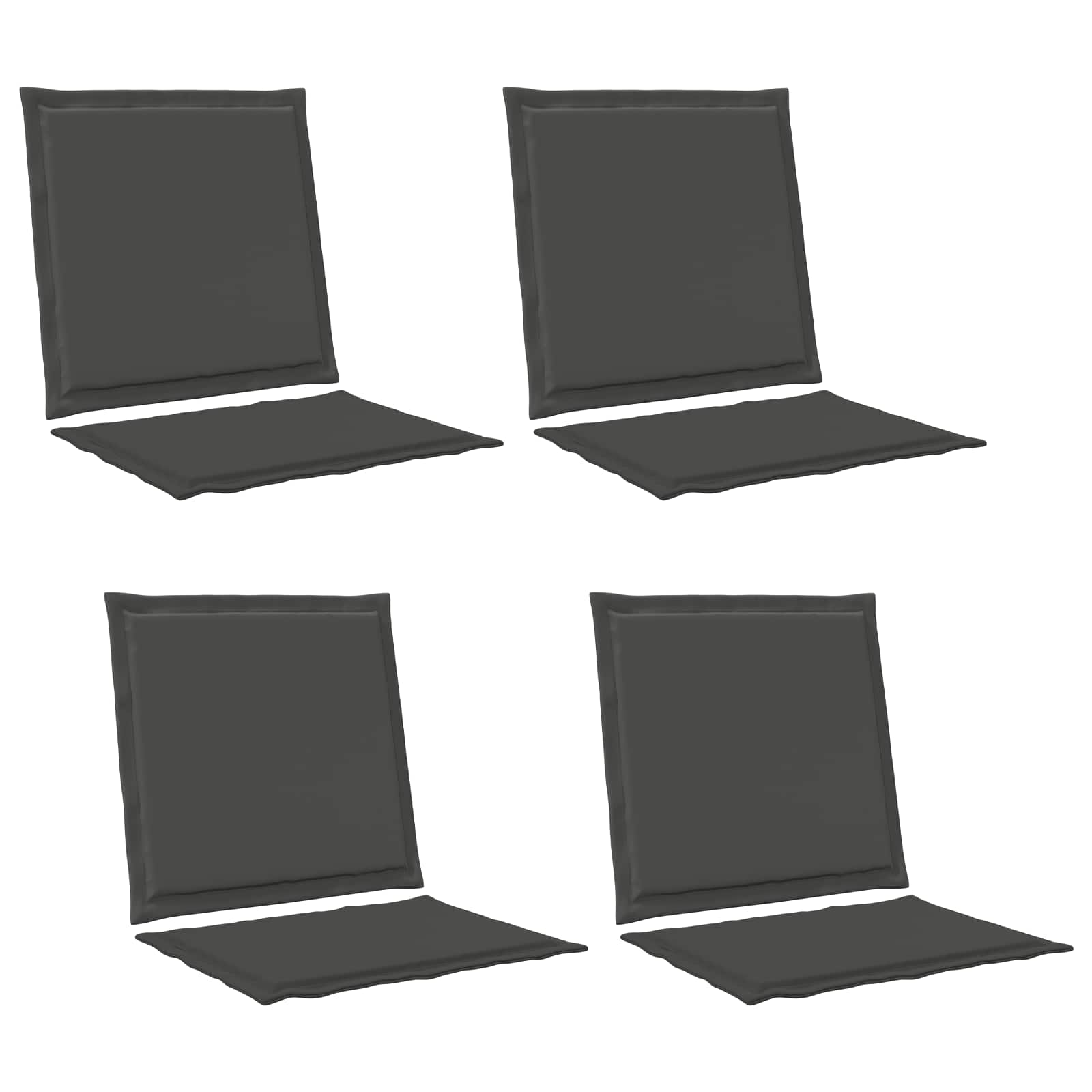 Jastučići za sjedenje i leđa 4 pcs Antracit 47 x 45 x 2 cm