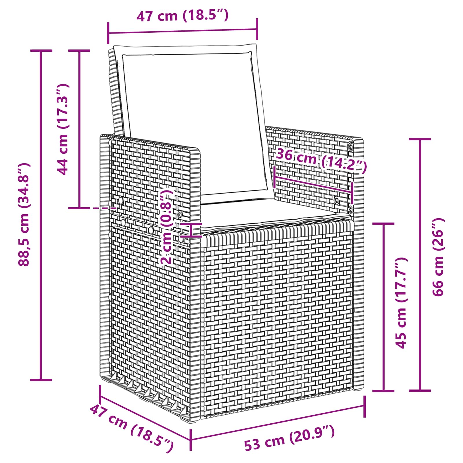 Vrtne stolice za blagovanje 2 pcs Antracit i Svjetlosiva PP