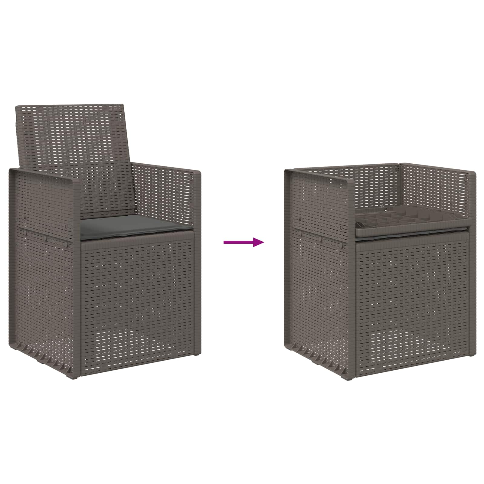 Vrtne stolice za blagovanje 2 pcs Svjetlosiva i antracit PP