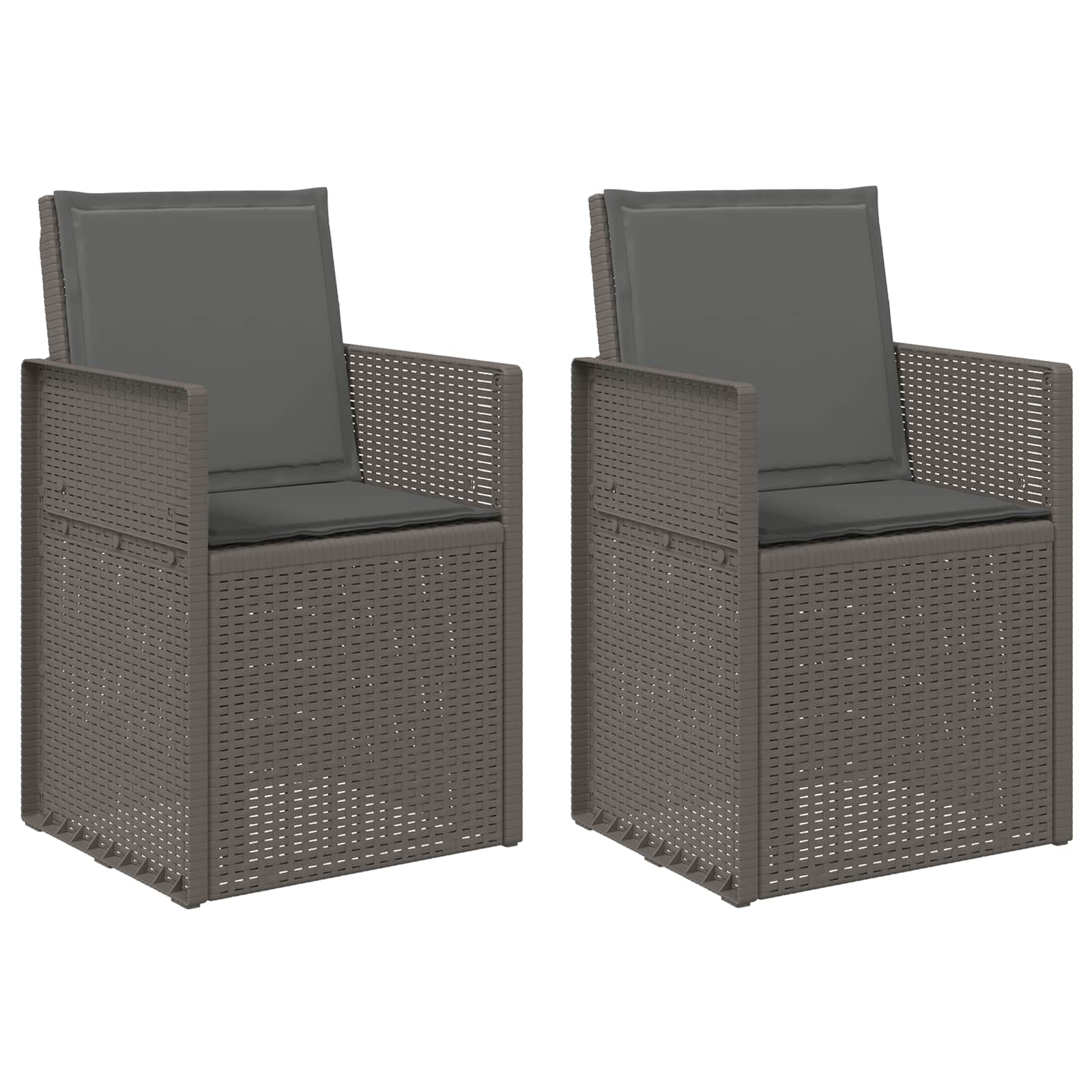 Vrtne stolice za blagovanje 2 pcs Svjetlosiva i antracit PP