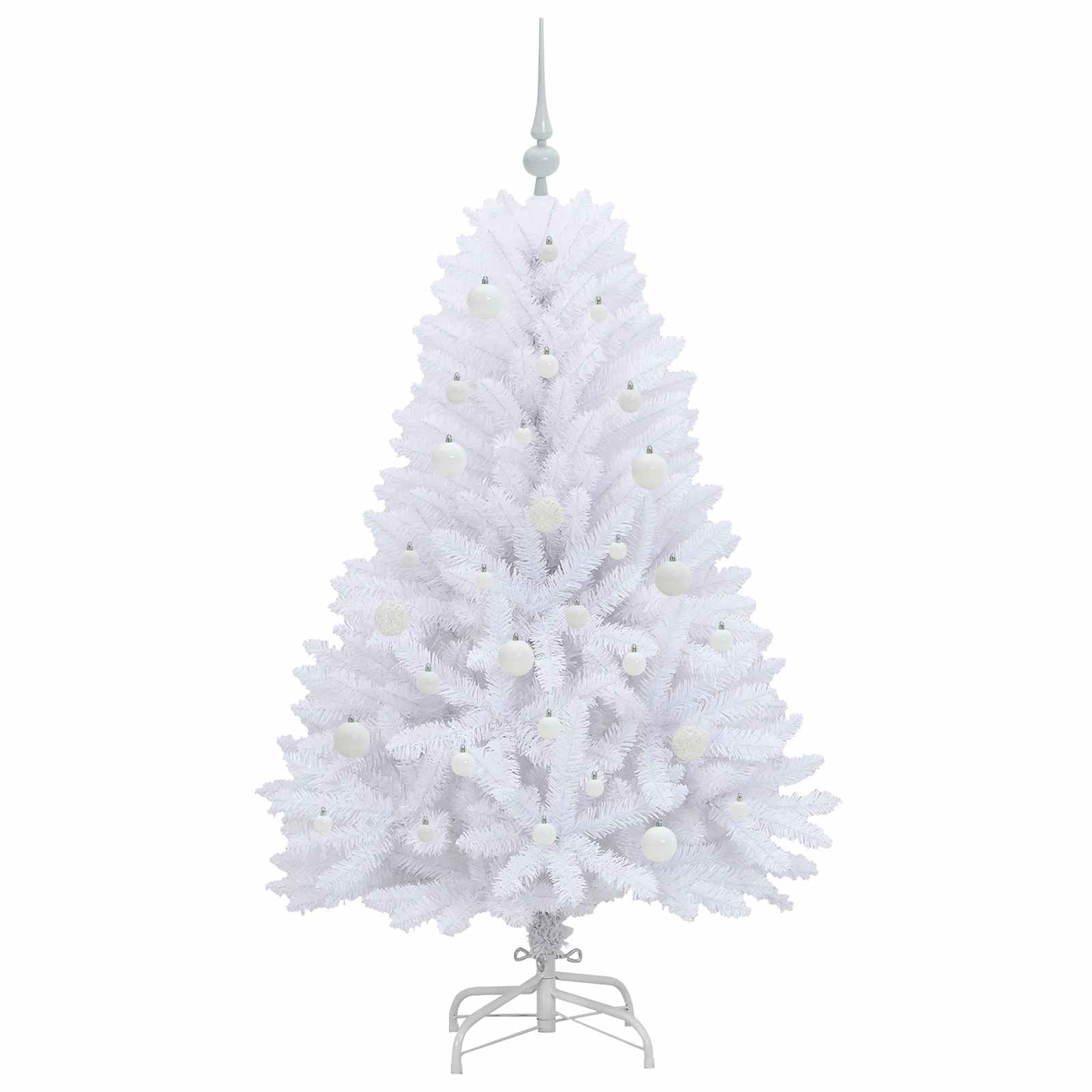 Umjetno božićno drvce s nogom Bijelo 150 cm PVC i čelik