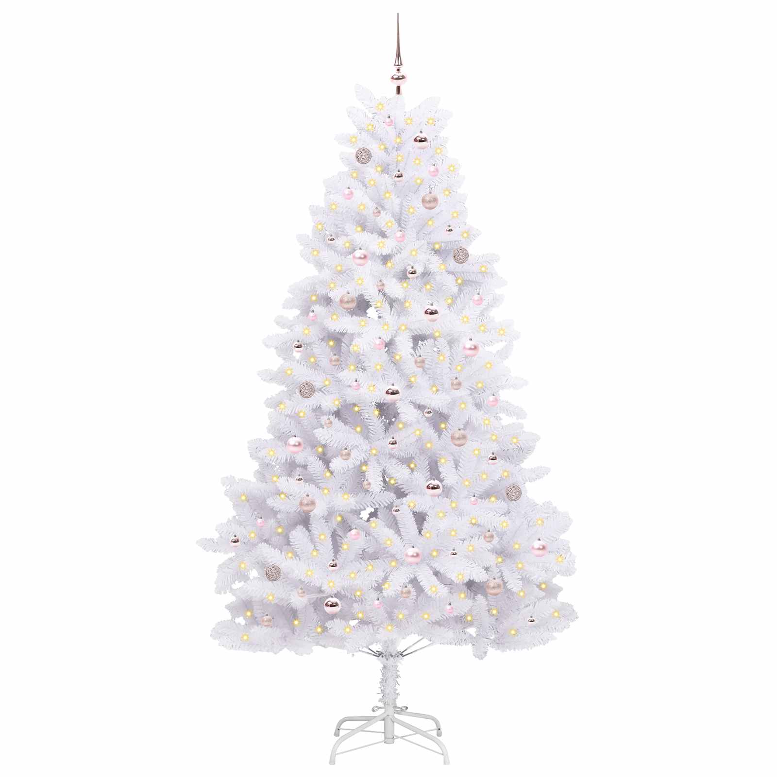 Umjetno božićno drvce s nogom Bijelo 240 cm PVC i čelik