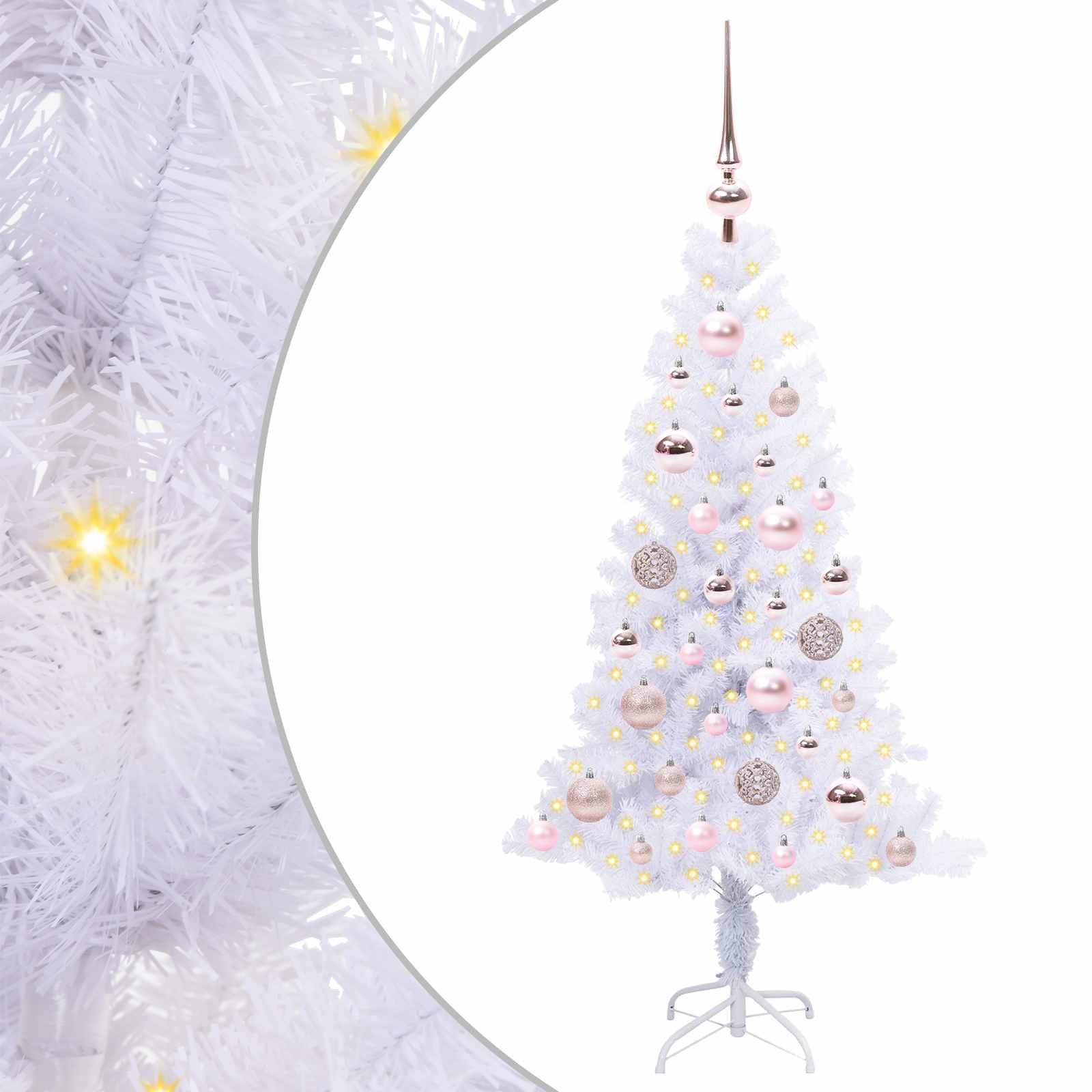 Umjetno božićno drvce s stalakom Bijelo 120 cm PVC i čelik