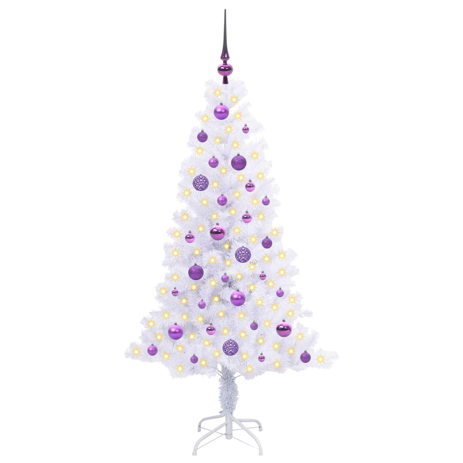 Umjetno božićno drvce s stalakom Bijelo 150 cm PVC i čelik