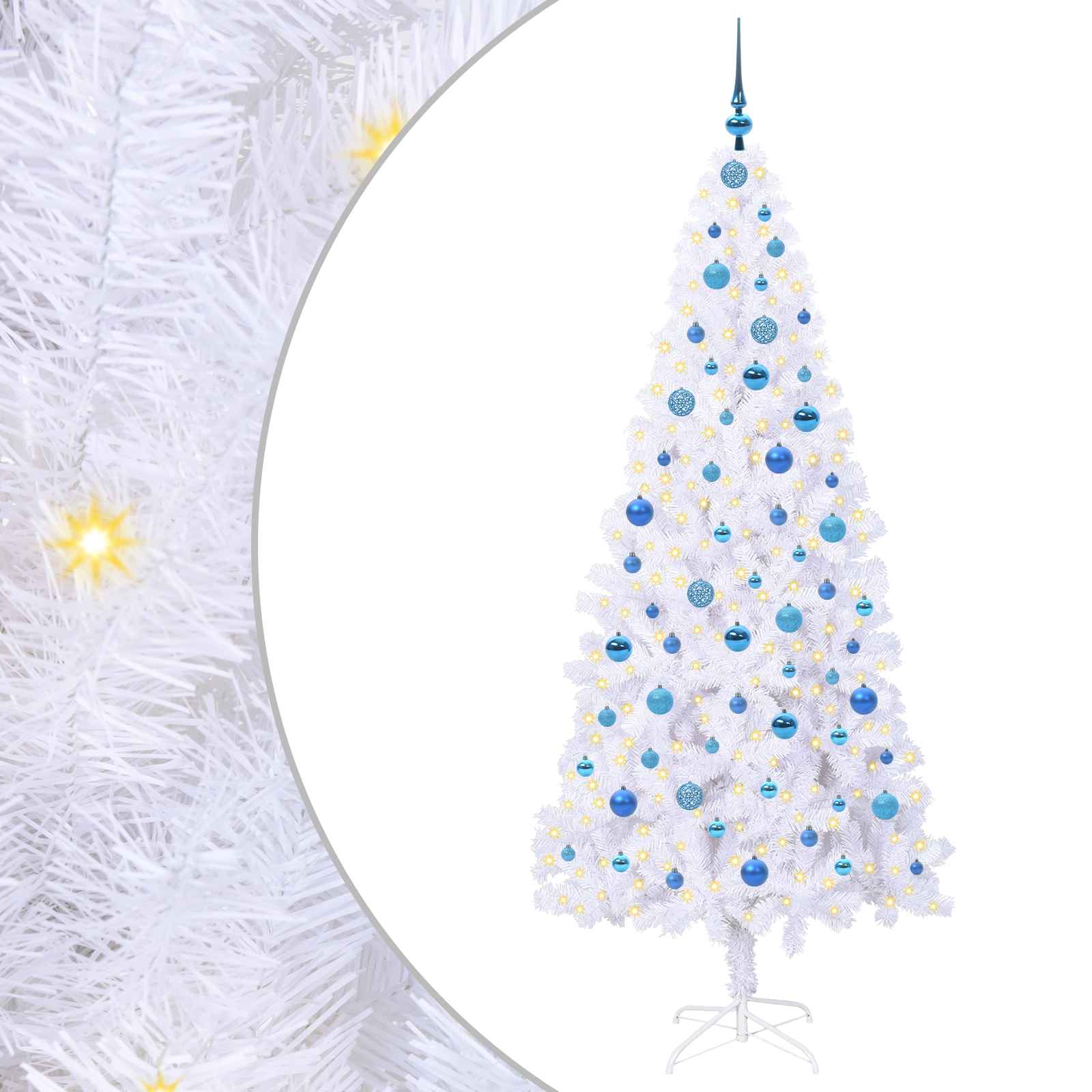 Umjetno božićno drvce s stalakom Bijelo 210 cm PVC i čelik