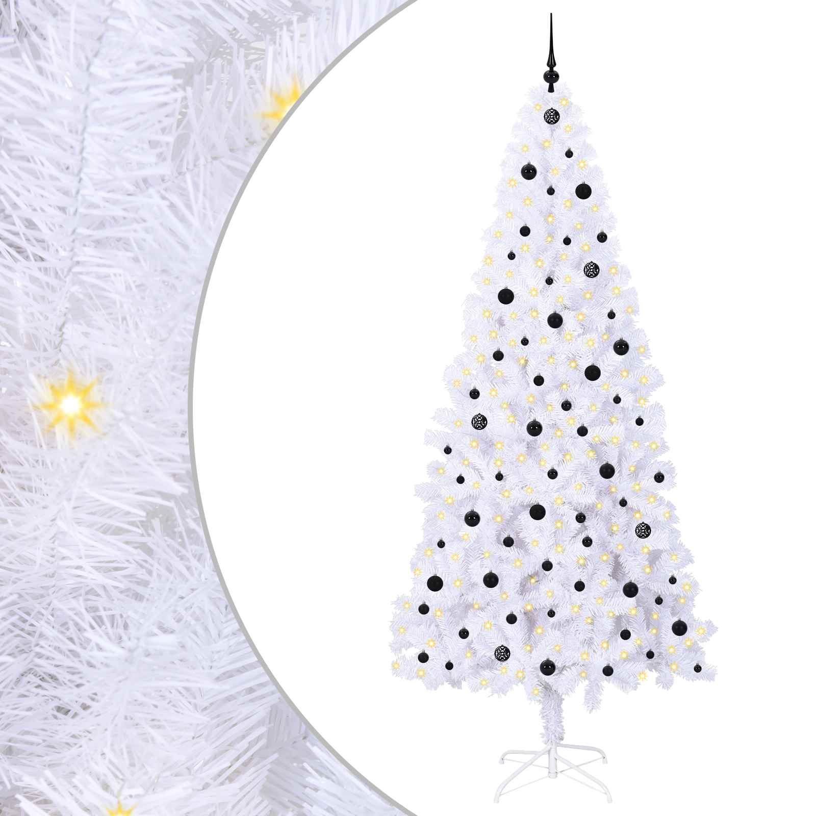 Umjetno božićno drvce s stalakom Bijelo 240 cm PVC i čelik