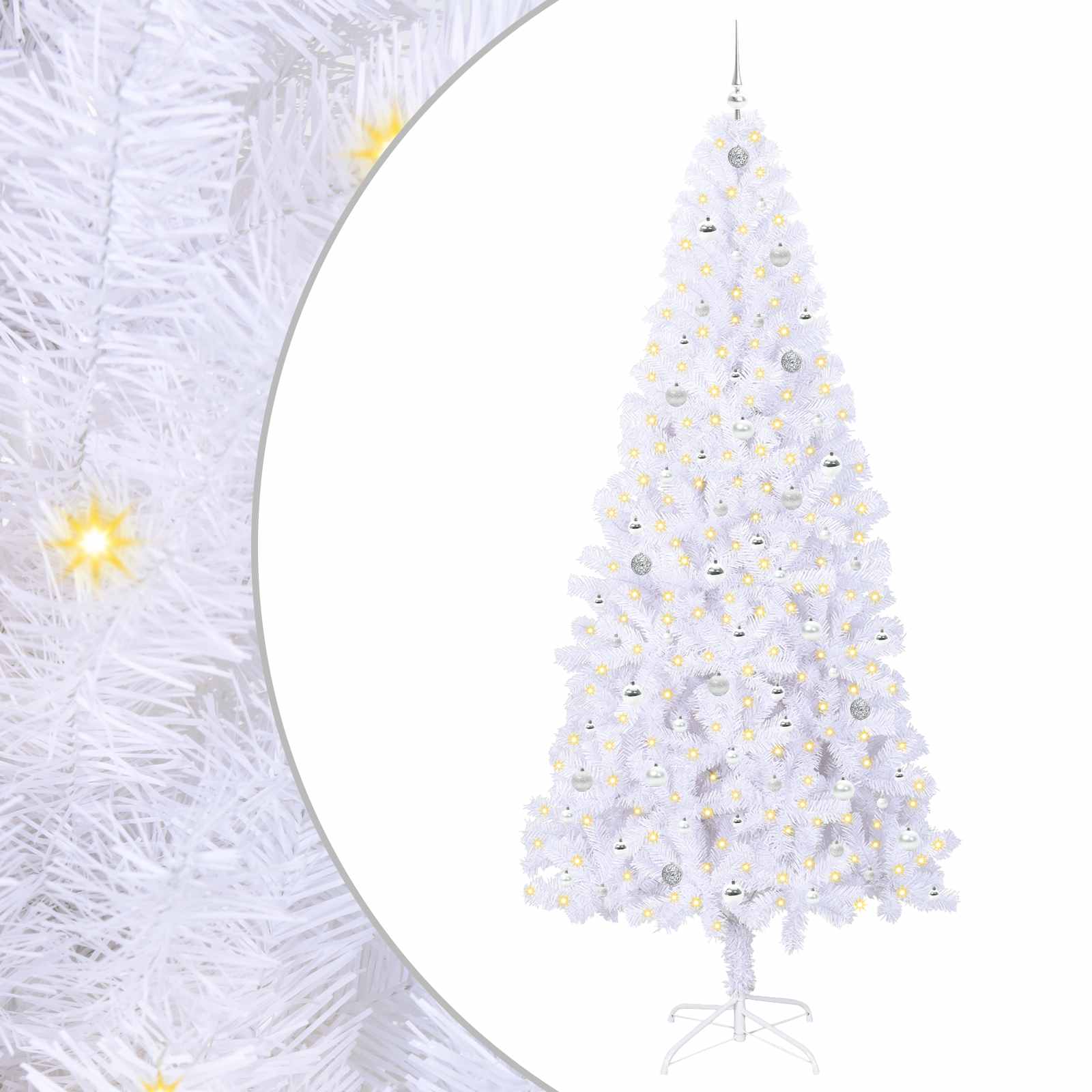 Umjetno božićno drvce s stalakom Bijelo 240 cm PVC i čelik