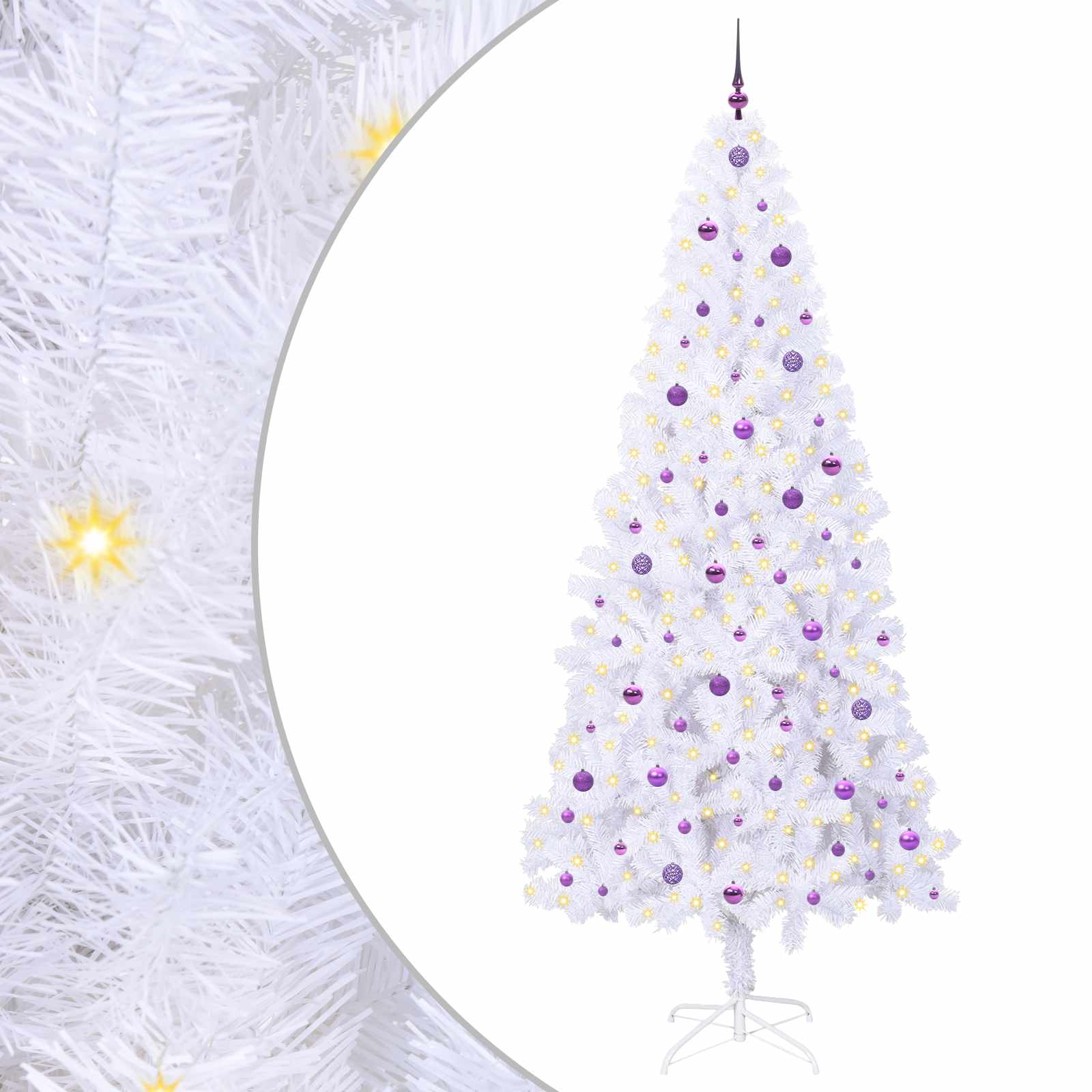 Umjetno božićno drvce s stalakom Bijelo 240 cm PVC i čelik