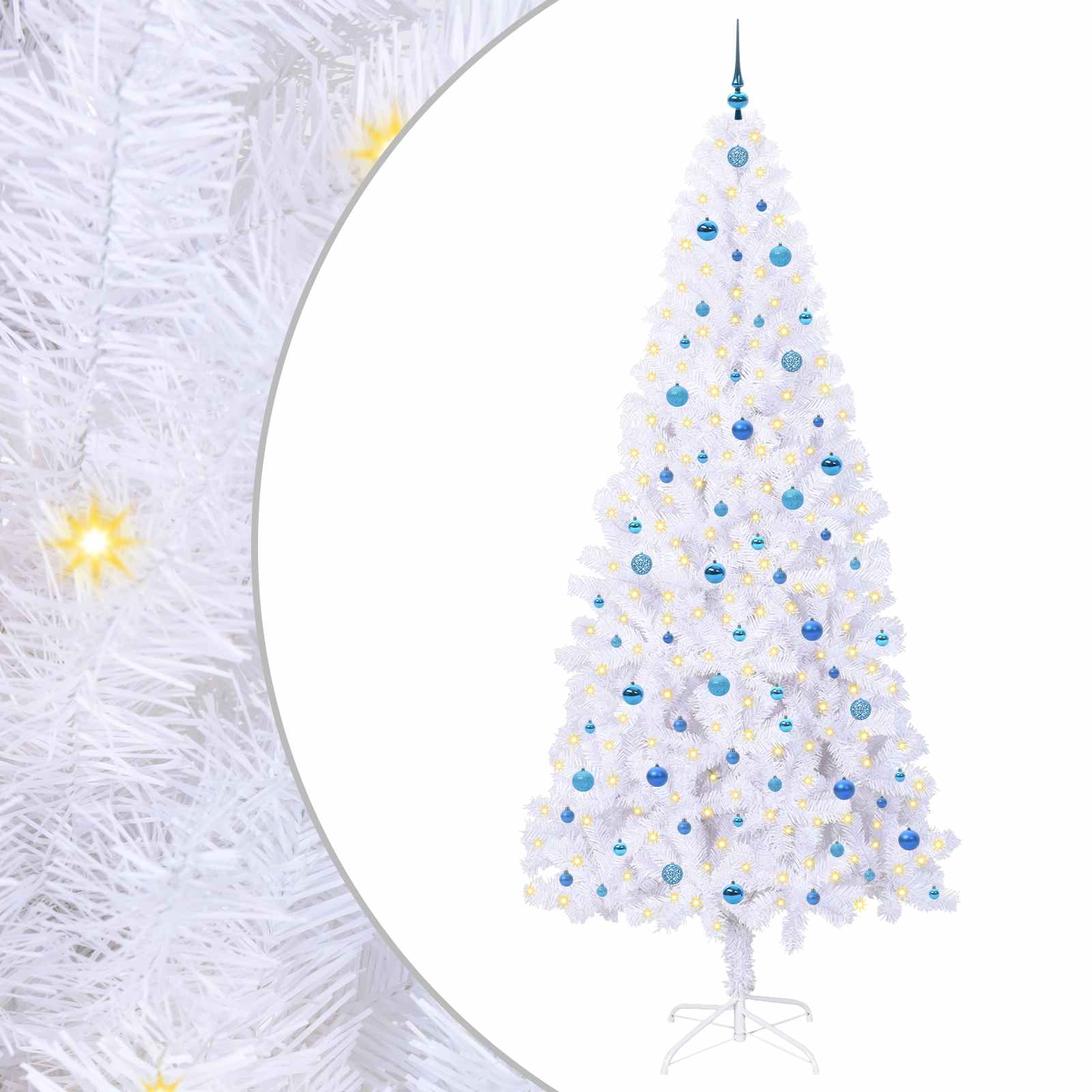 Umjetno božićno drvce s stalakom Bijelo 240 cm PVC i čelik