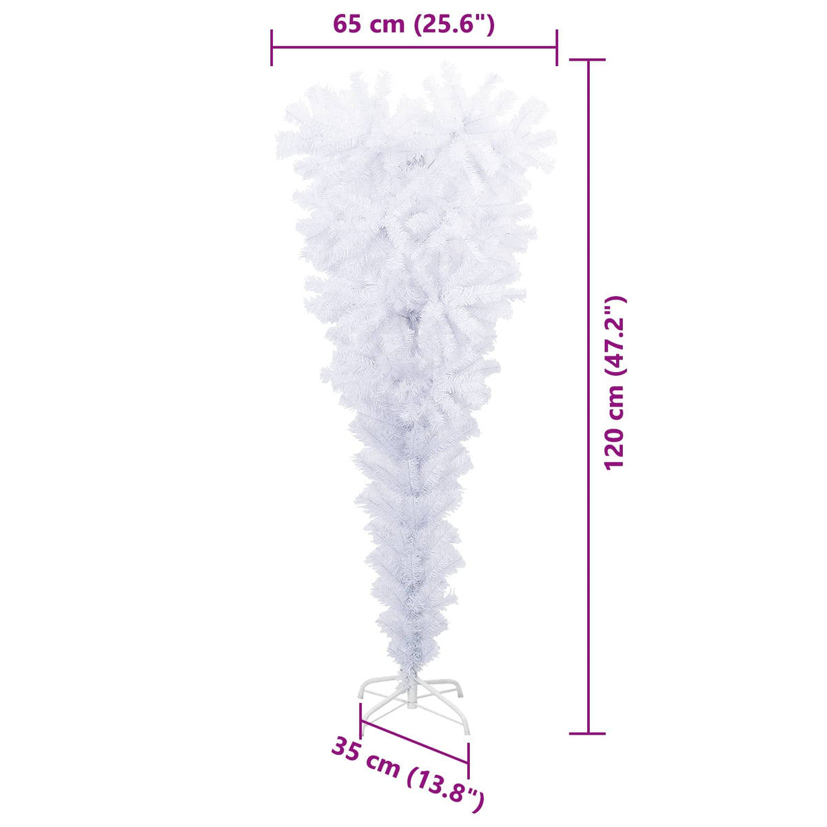 Umjetno božićno drvce s stalakom Bijelo 120 cm PVC i čelik