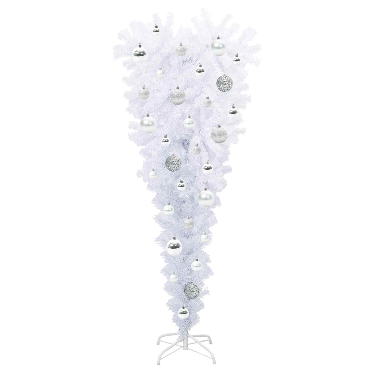 Umjetno božićno drvce s stalakom Bijelo 120 cm PVC i čelik