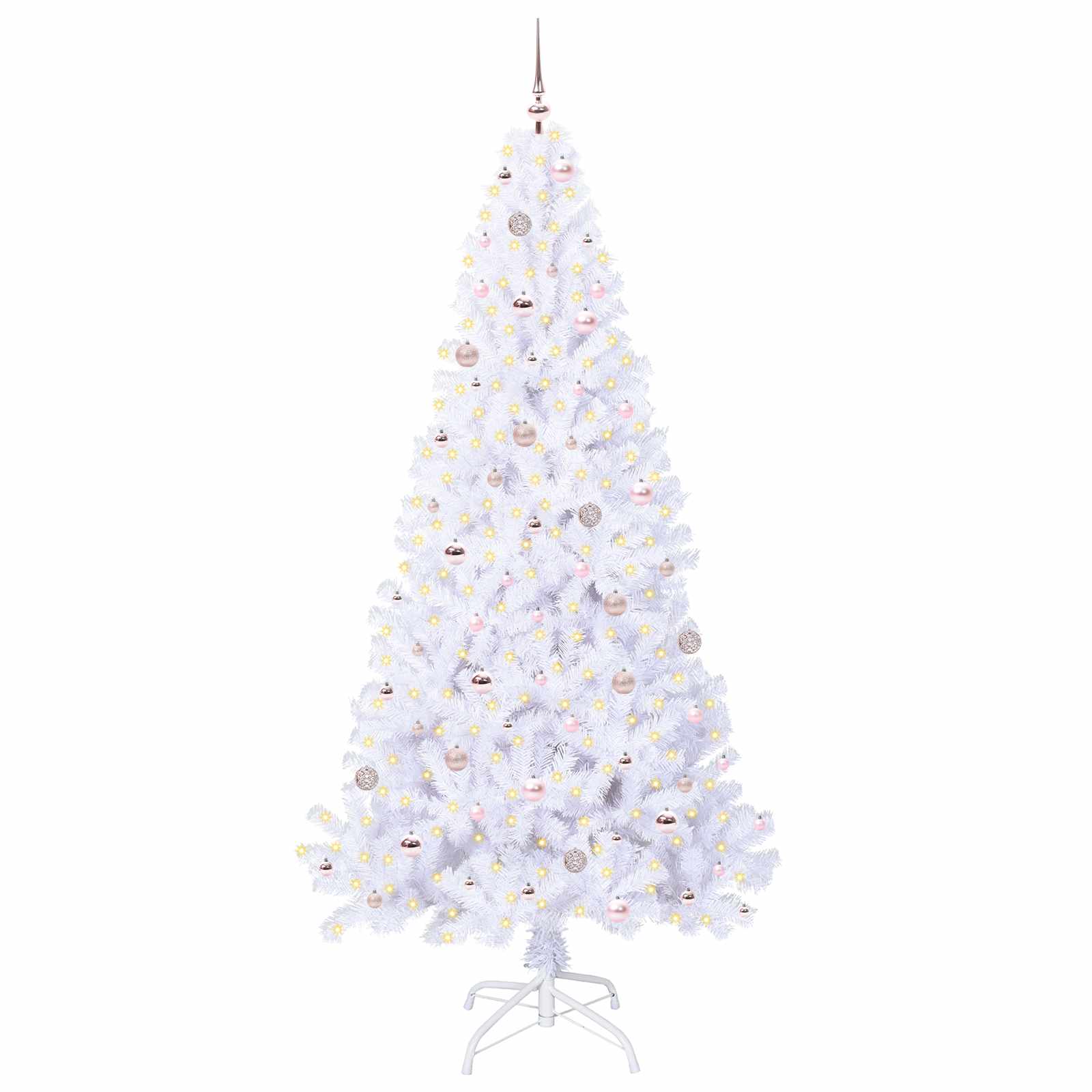 Umjetno božićno drvce s stalakom Bijelo 240 cm PVC i čelik