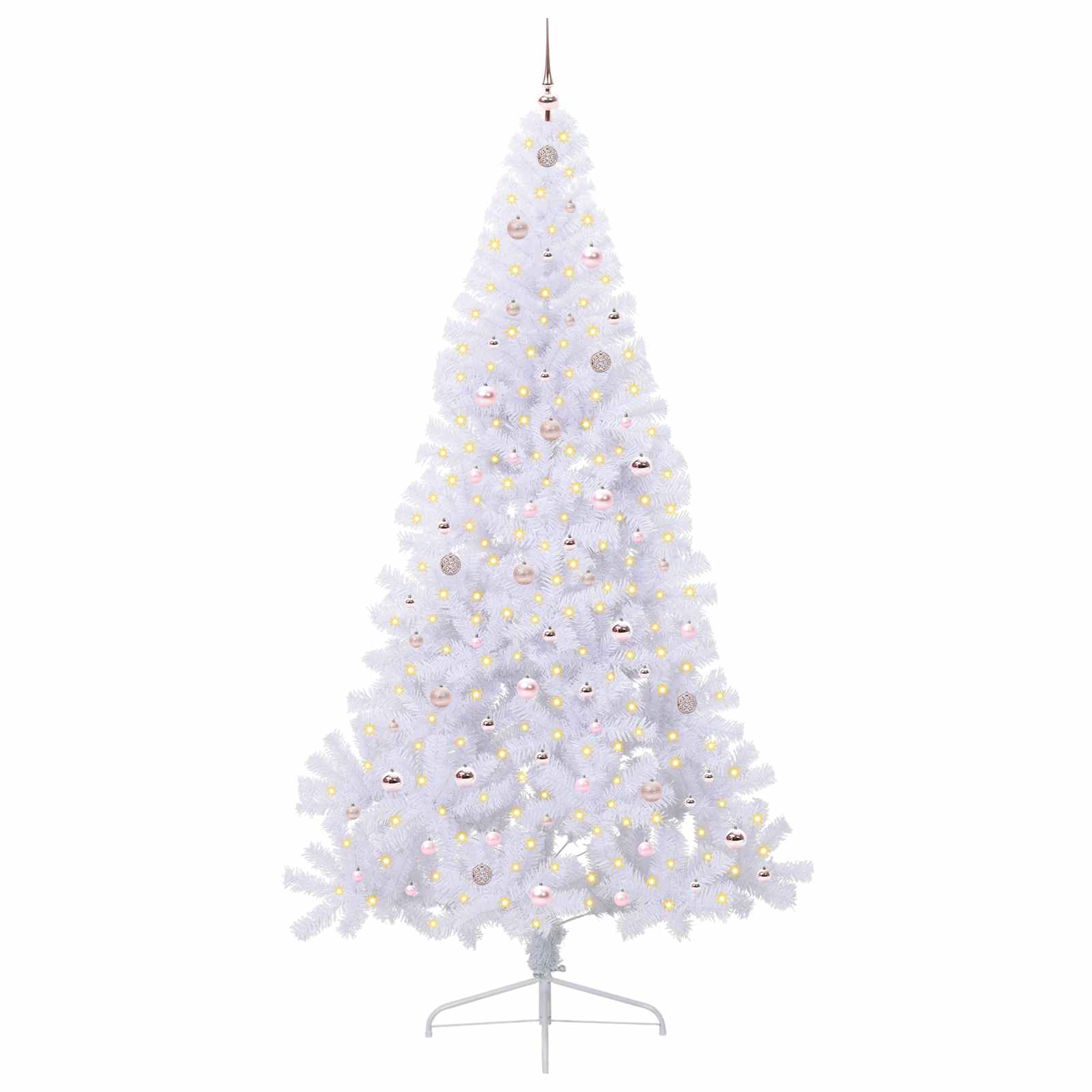 Umjetno božićno drvce s stalakom Bijelo 240 cm PVC i čelik