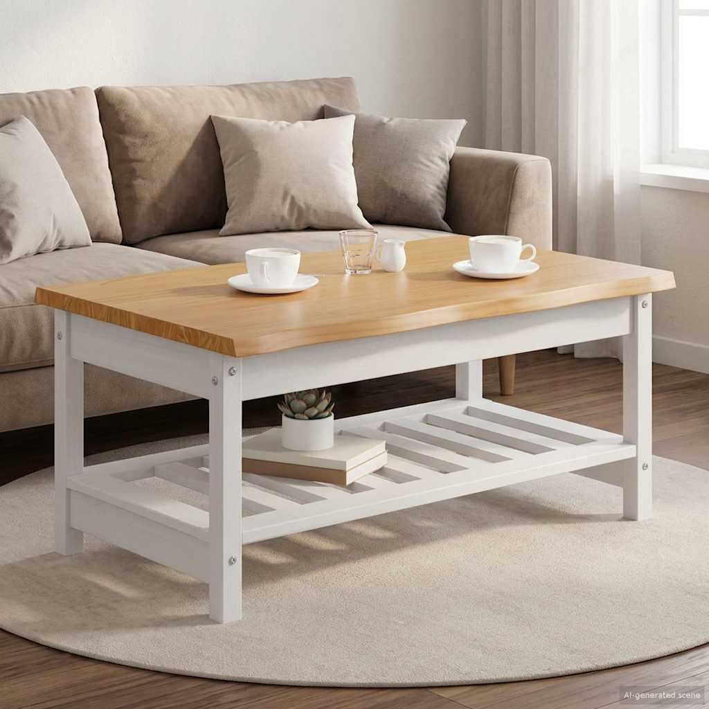 Kava Stol EKAI Bijela 100 x 60 x 45,5 cm Masivna borovina