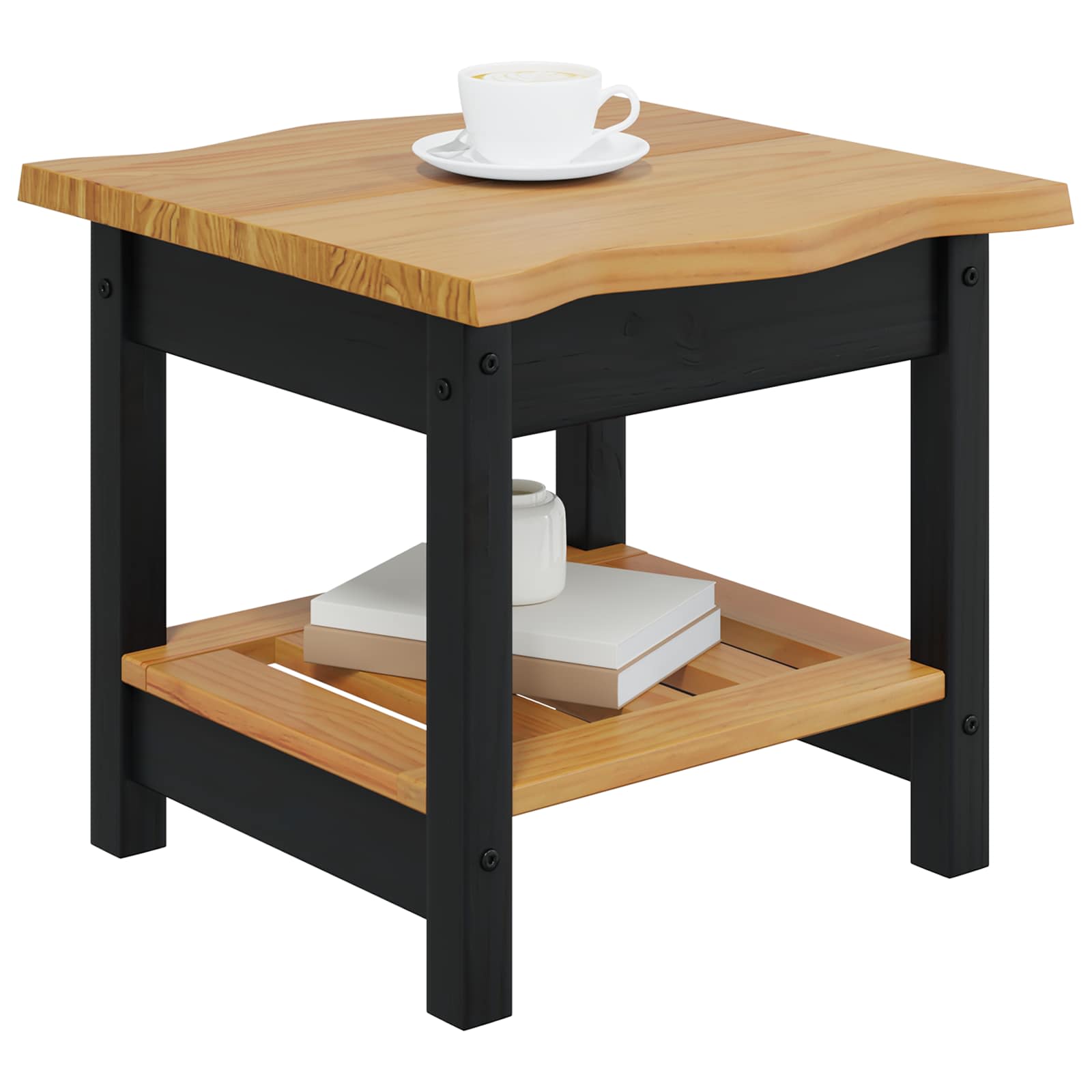 Bocni stol EKAI Crna 50 x 50 x 45,5 cm Masivna borovina