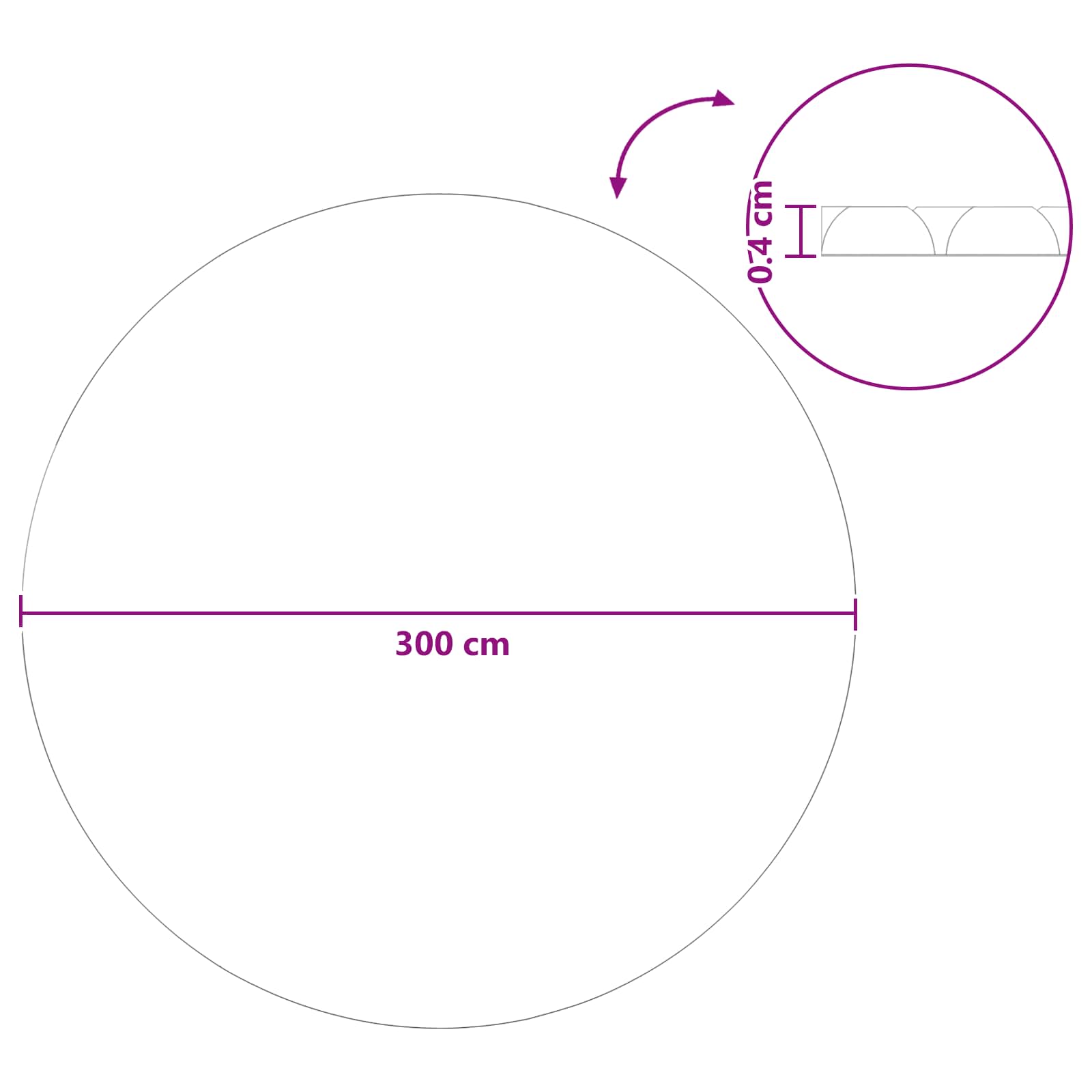 Solarna pokrivača za bazen teške kvalitete Ø 300 cm 200 μm