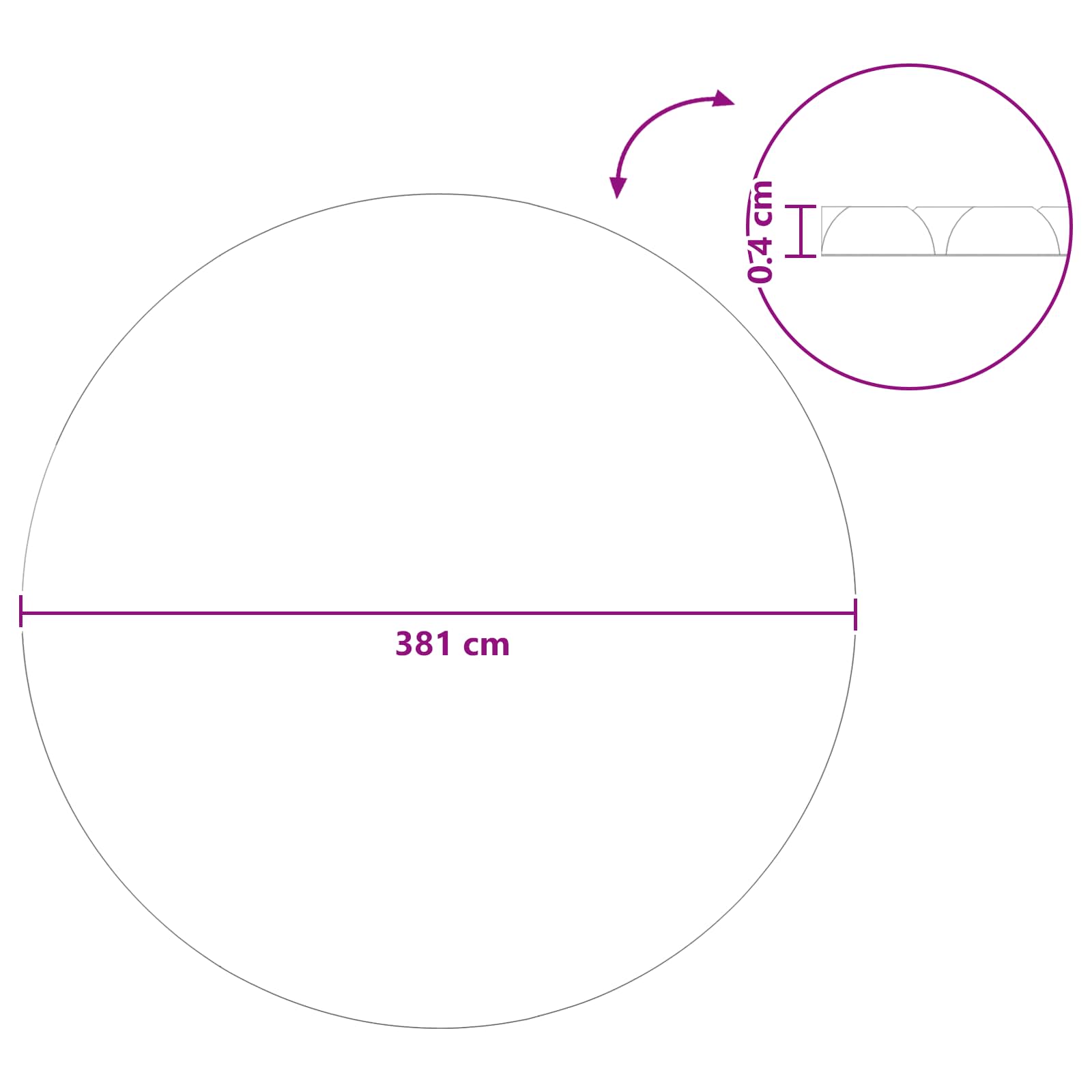 Solarna pokrivača za bazen teške kvalitete Ø 381 cm 200 μm