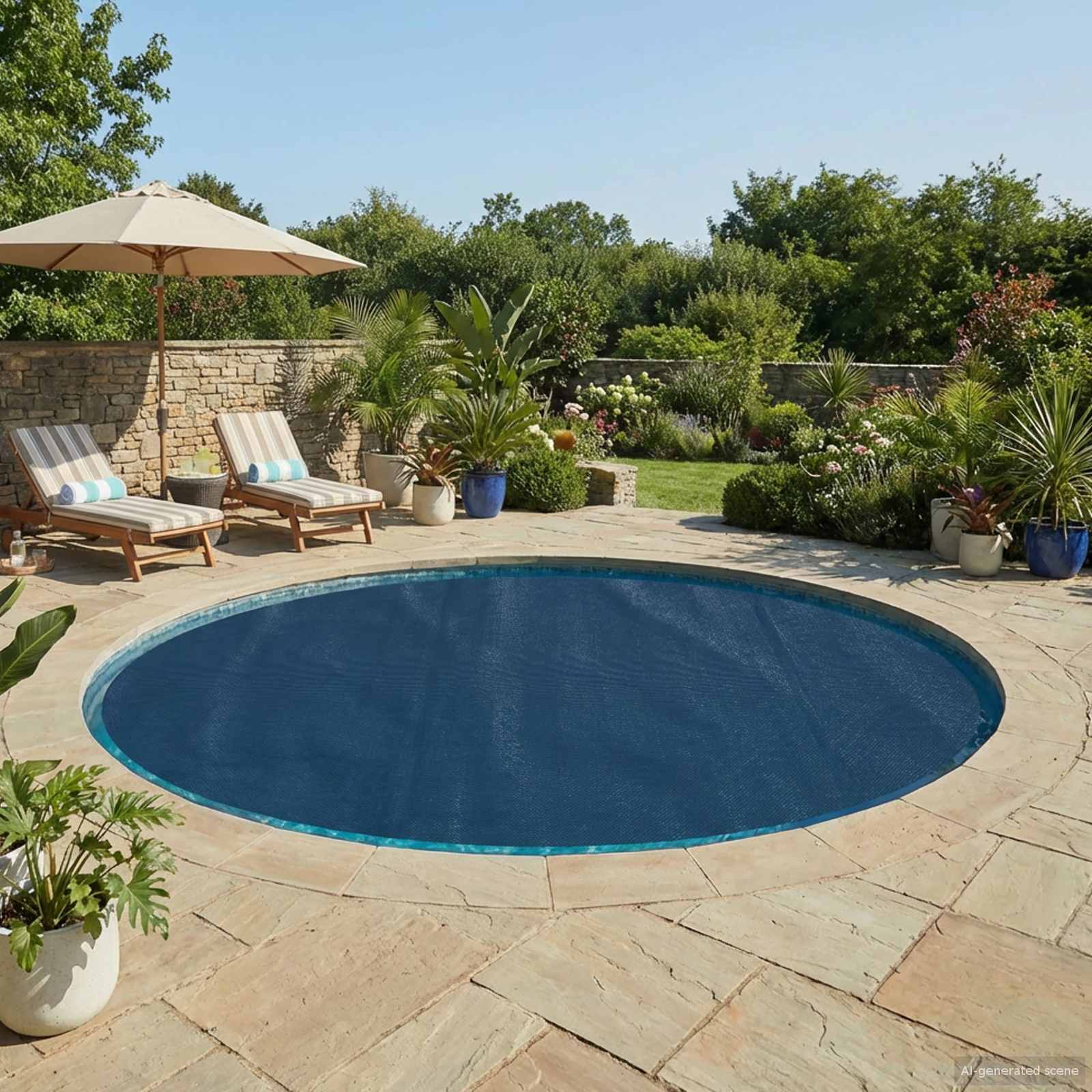 Solarna pokrivača za bazen teške kvalitete Ø 210 cm 200 μm