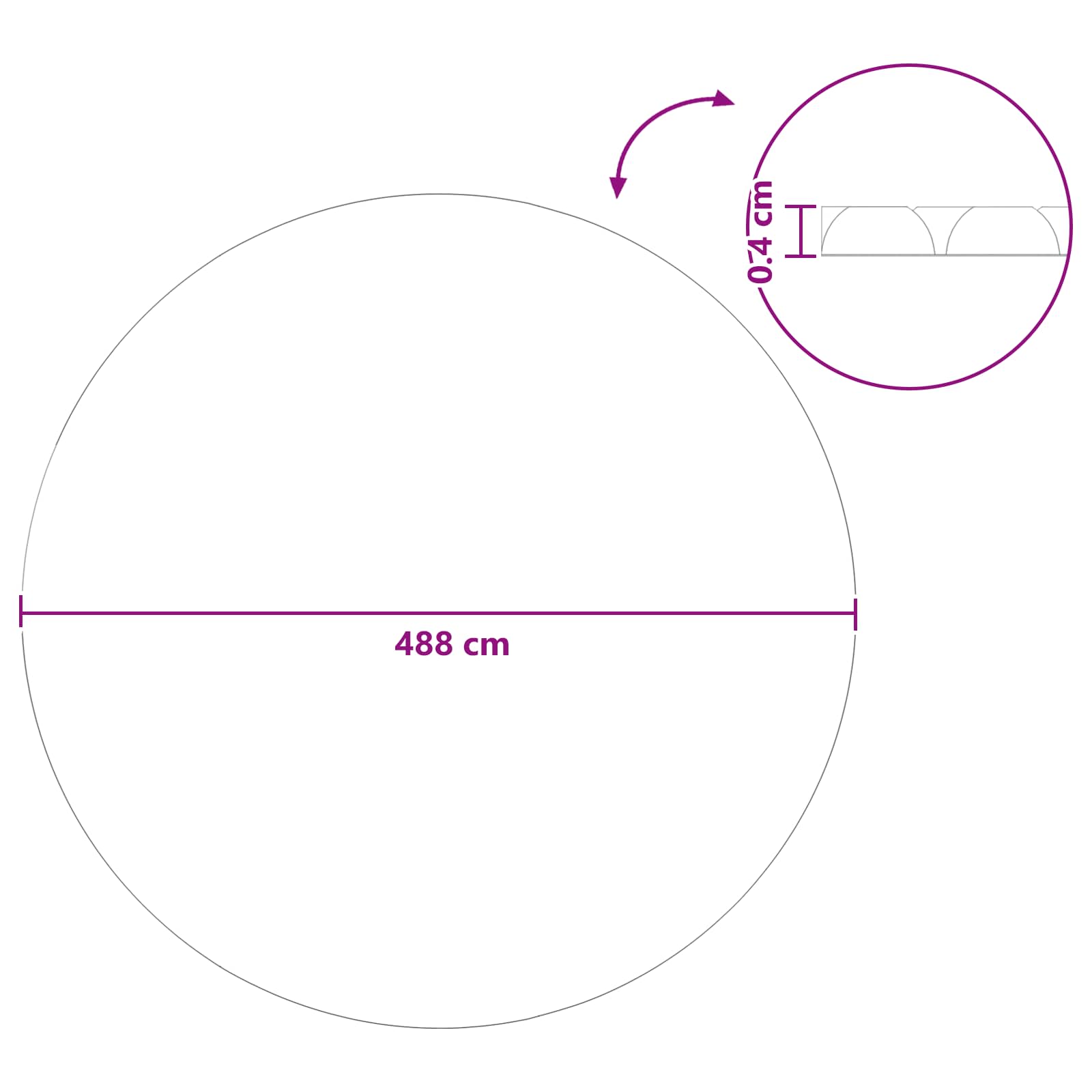 Solarna pokrivača za bazen Extra Heavy Ø 488 cm 400 μm Kružni