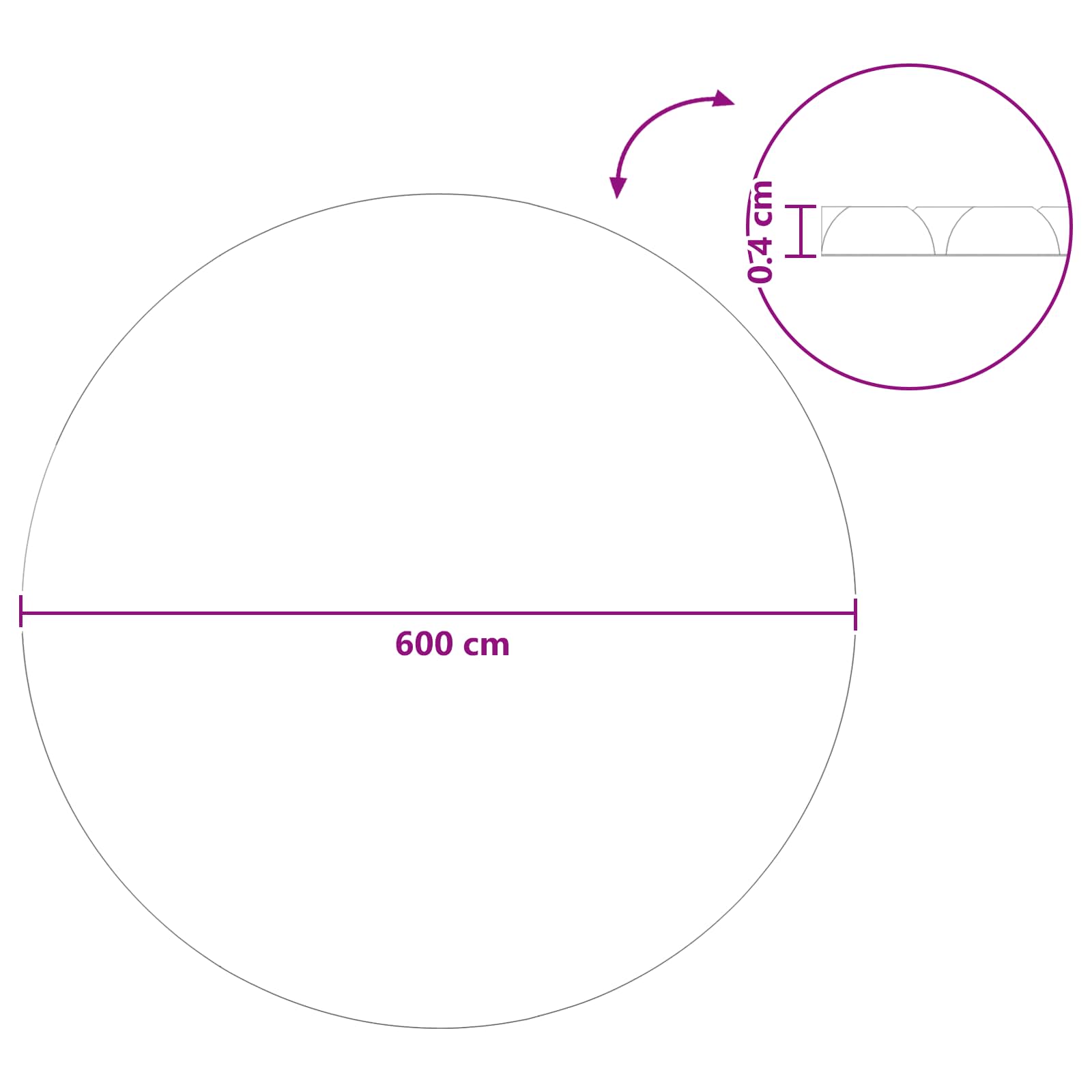 Solarna pokrivača za bazen Extra Heavy Ø 600 cm 400 μm Kružni
