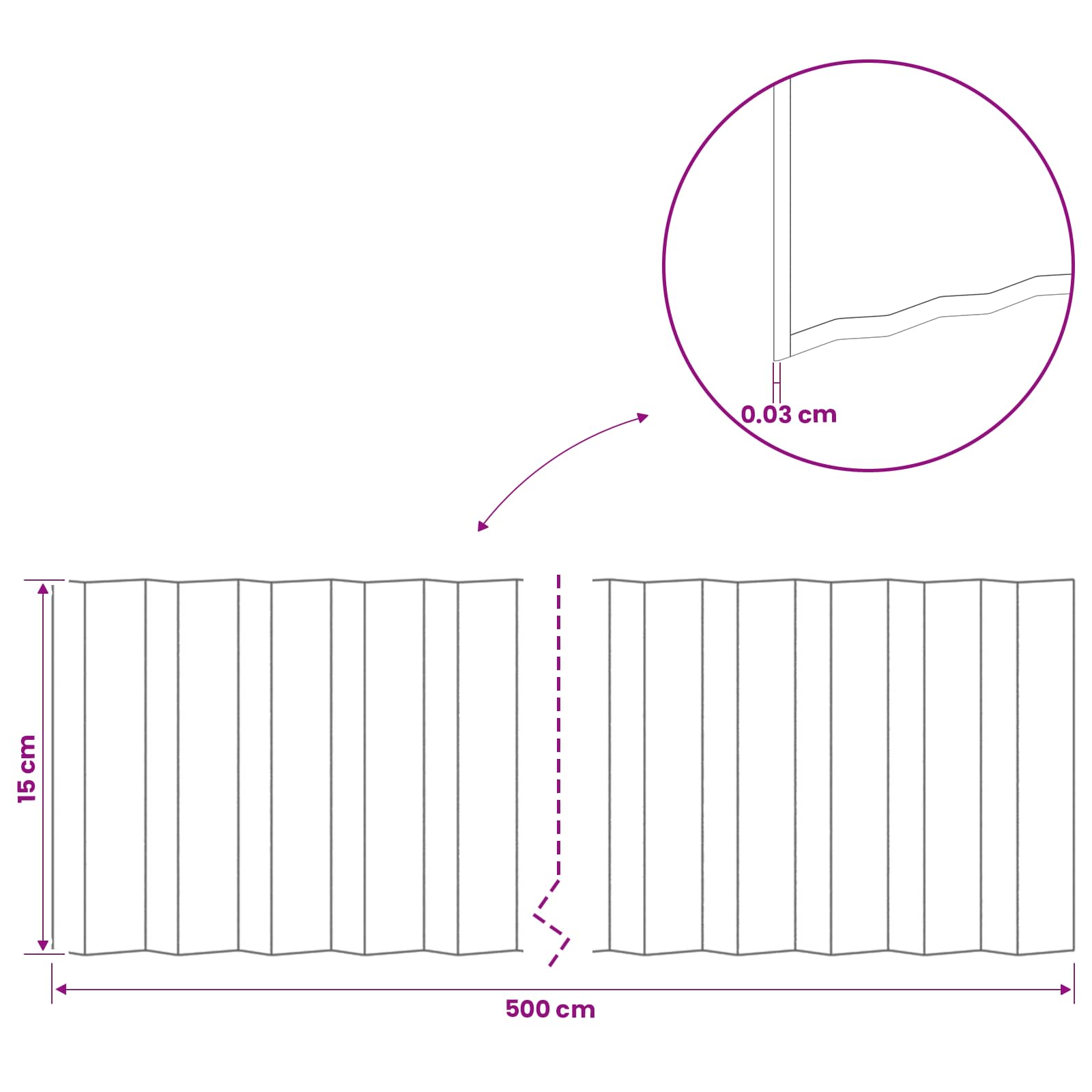 Ograda oko Travnjaka 5 m x 15 cm Pocinčani čelik Srebrna