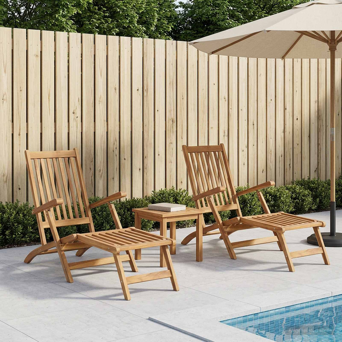 Preklopna palubna stolica 2 pcs Prirodna Čvrsto teak drvo