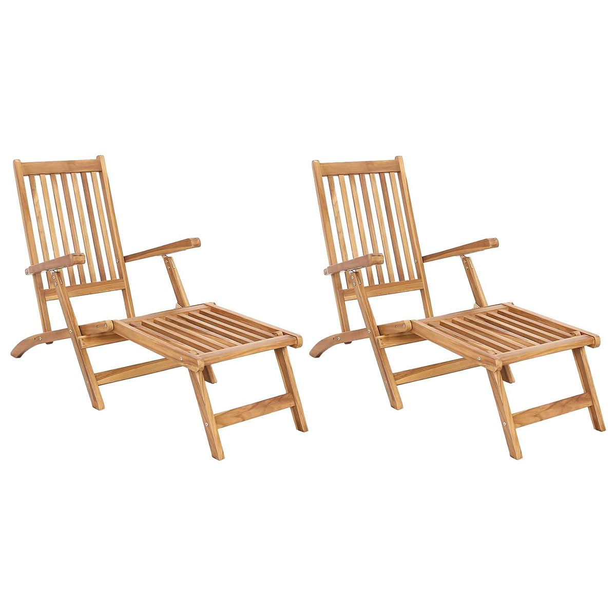 Preklopna palubna stolica 2 pcs Prirodna Čvrsto teak drvo
