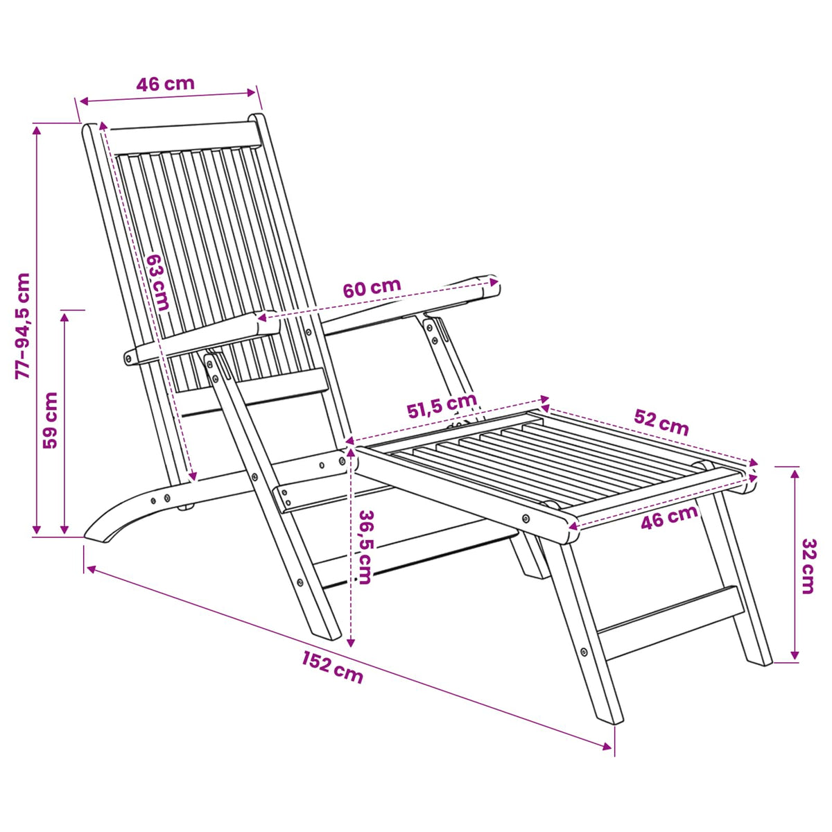 Preklopna palubna stolica 2 pcs Prirodna Čvrsto teak drvo