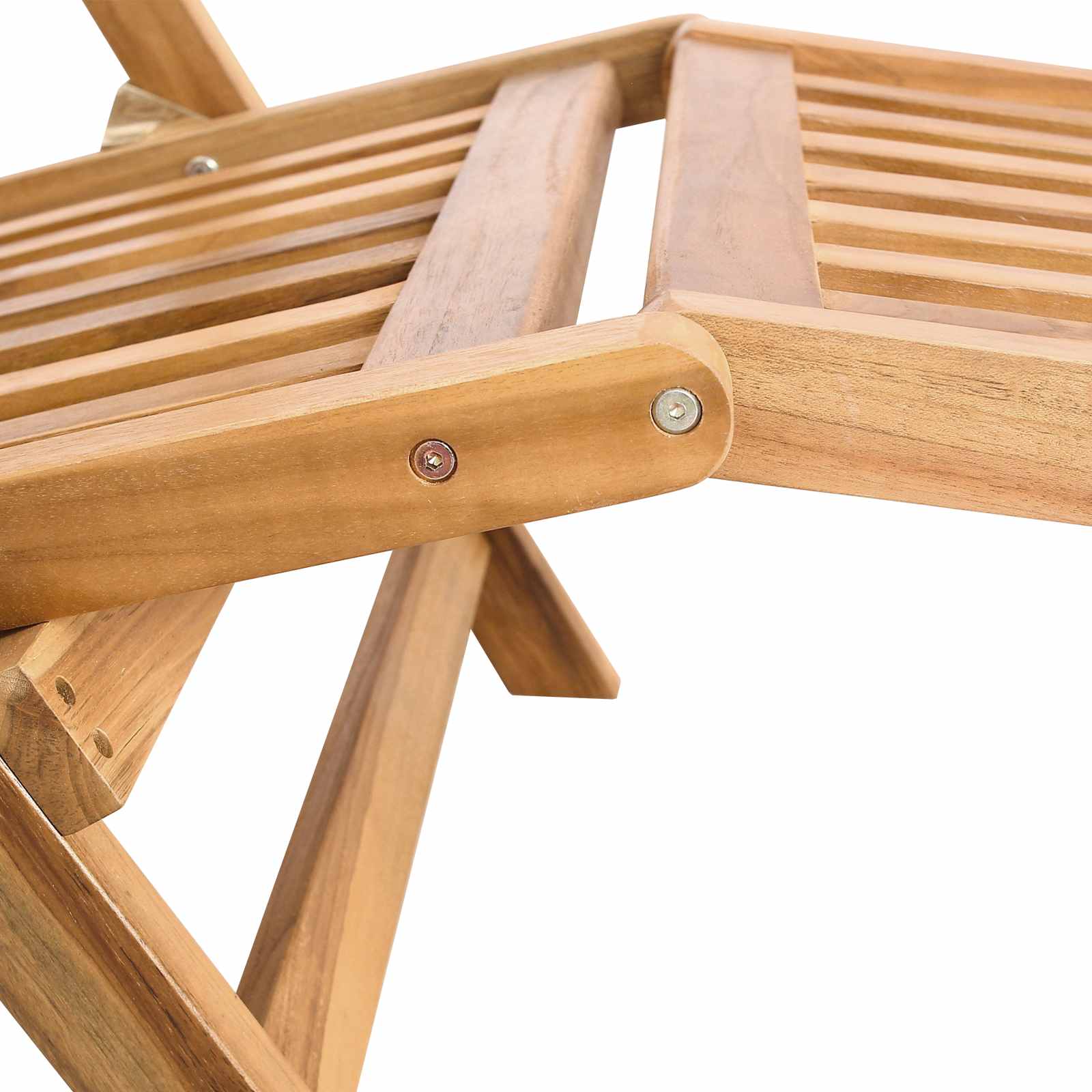Sklopiva ležaljka s stolom 2 pcs Prirodna Čvrsto teak drvo