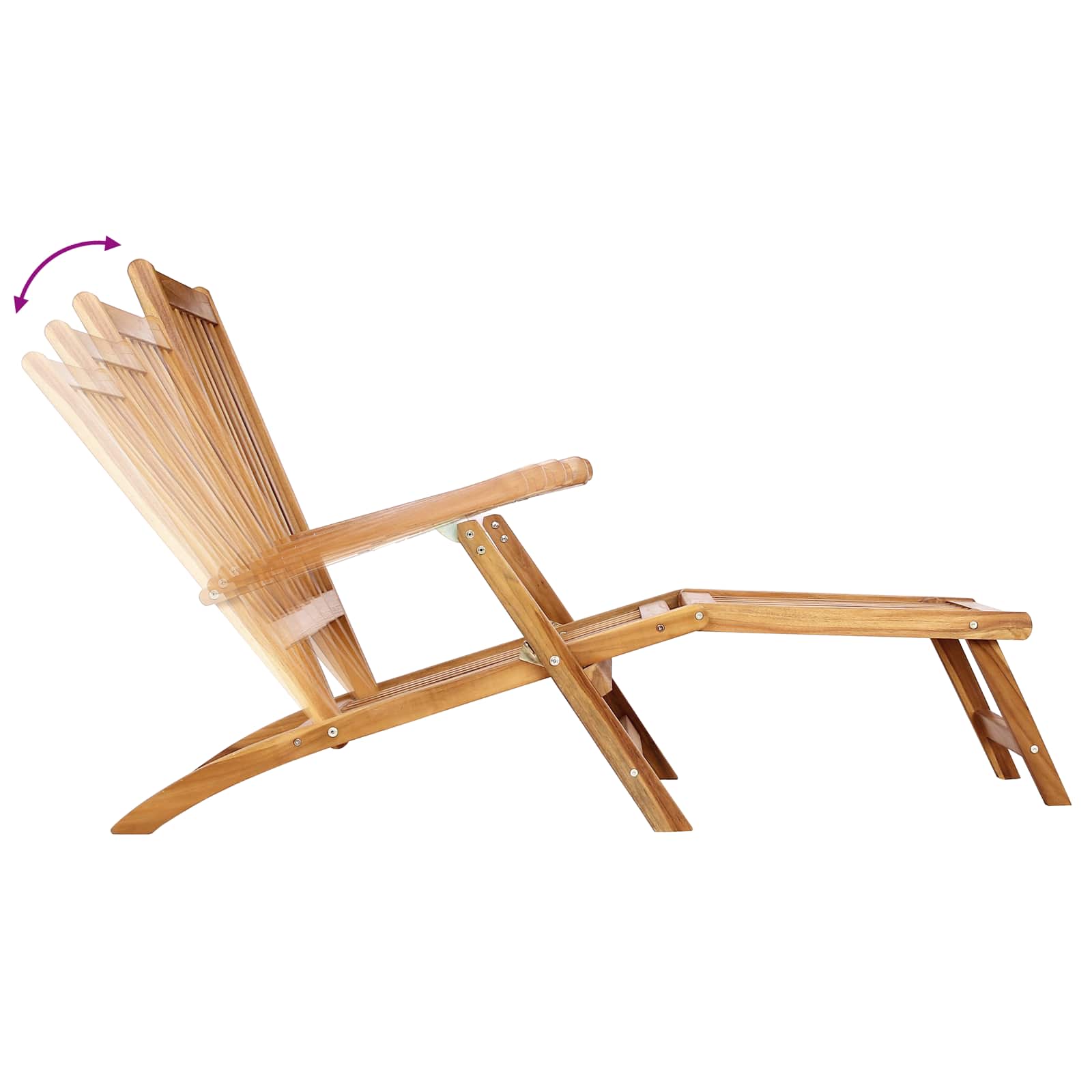 Sklopiva ležaljka s stolom 2 pcs Prirodna Čvrsto teak drvo