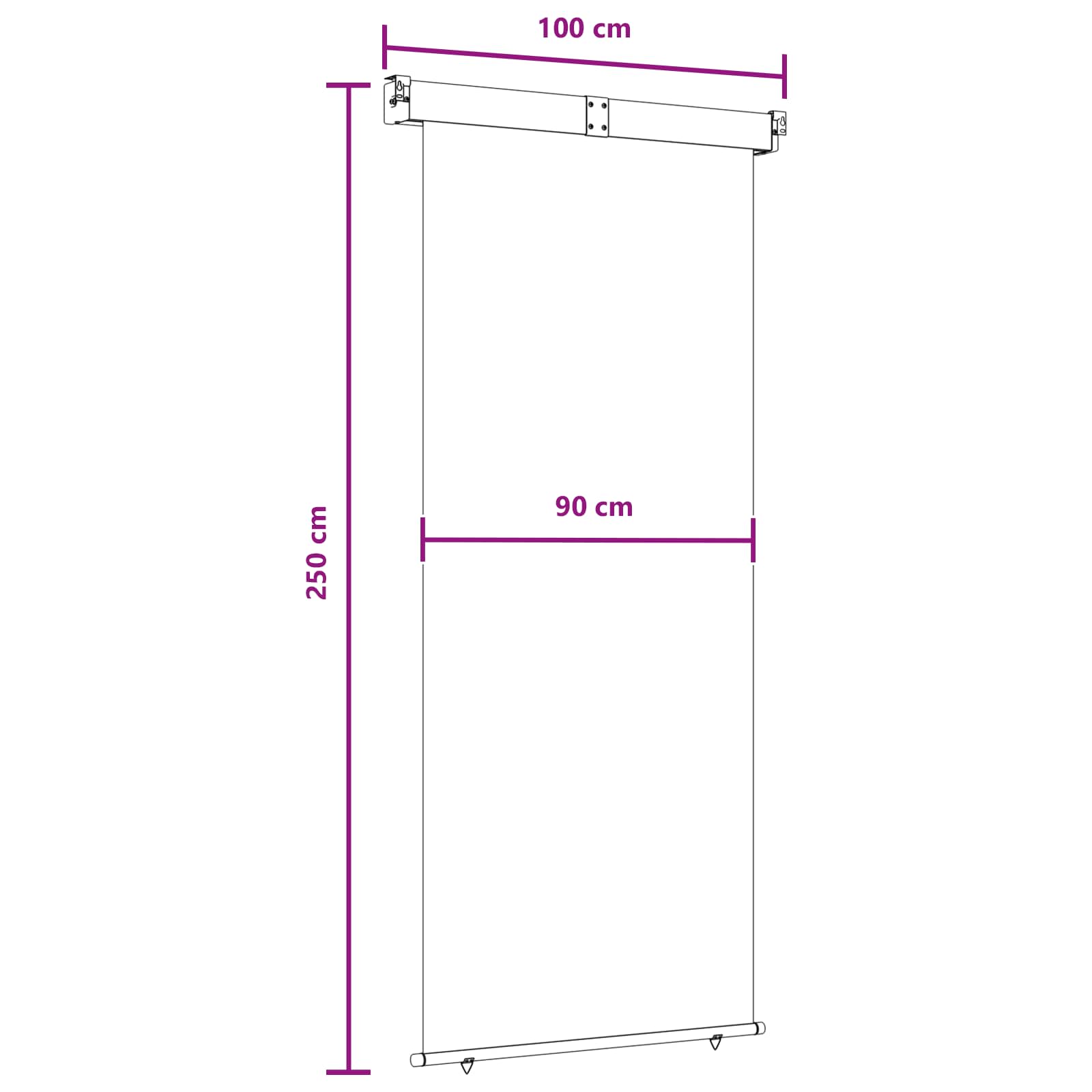 Balkonski bočni awning 100% poliester, željezo, čelik