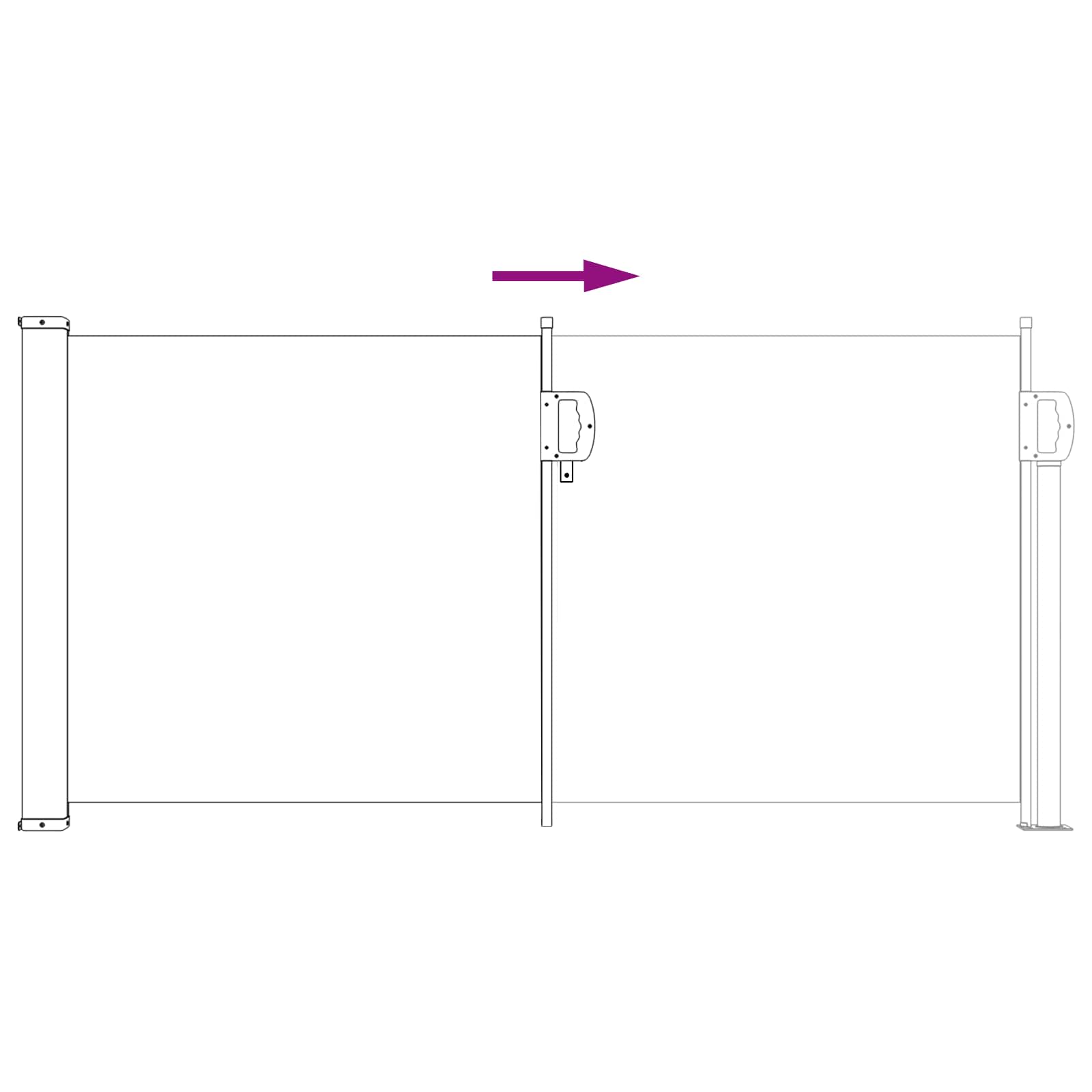 Retraktabilna bočna tende Siva 300 x 100 cm Poliester