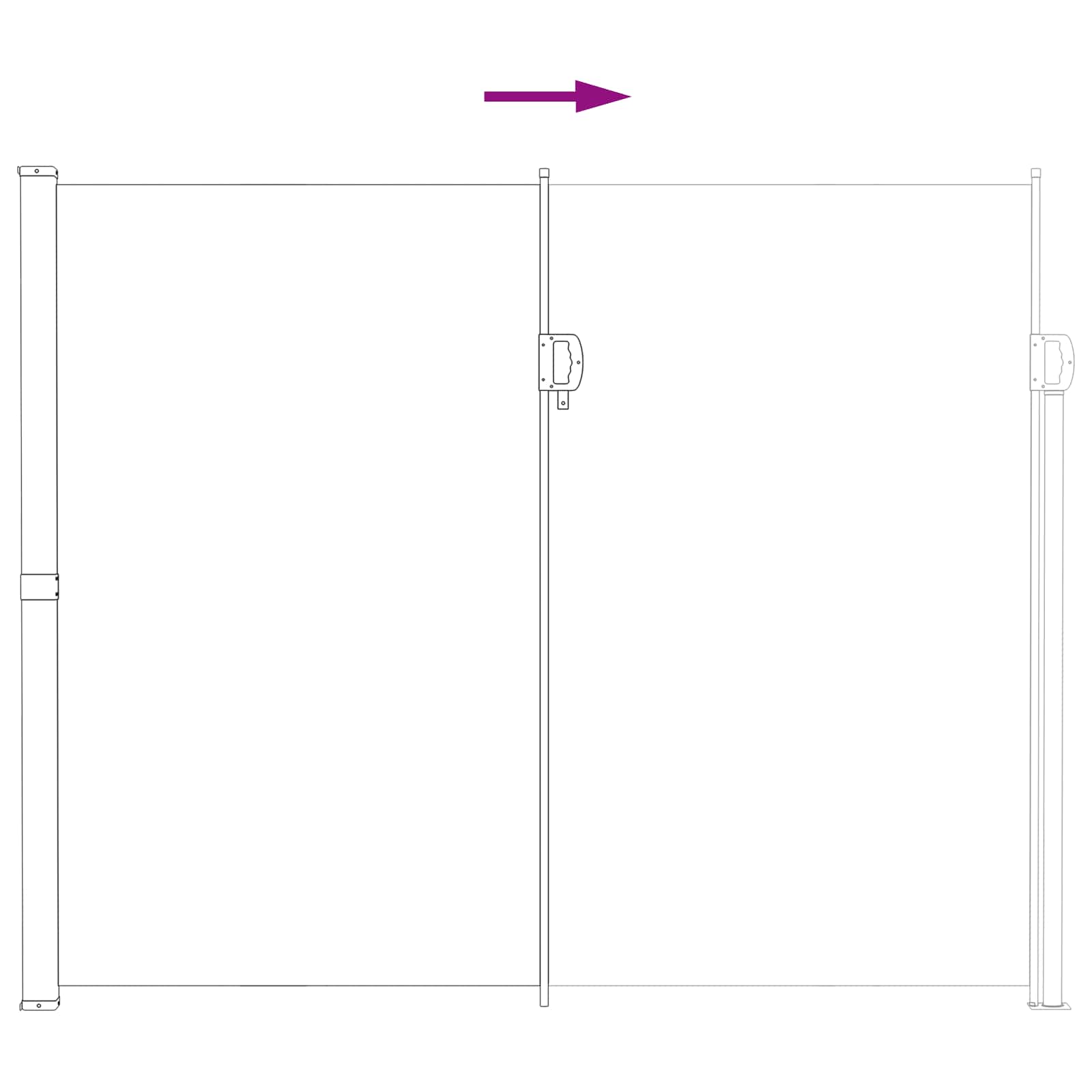 Retraktabilna bočna tende Siva 600 x 180 cm Poliester
